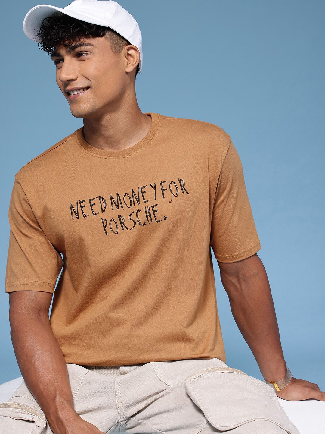 HERE&NOW Typography Printed Pure Cotton T-shirt