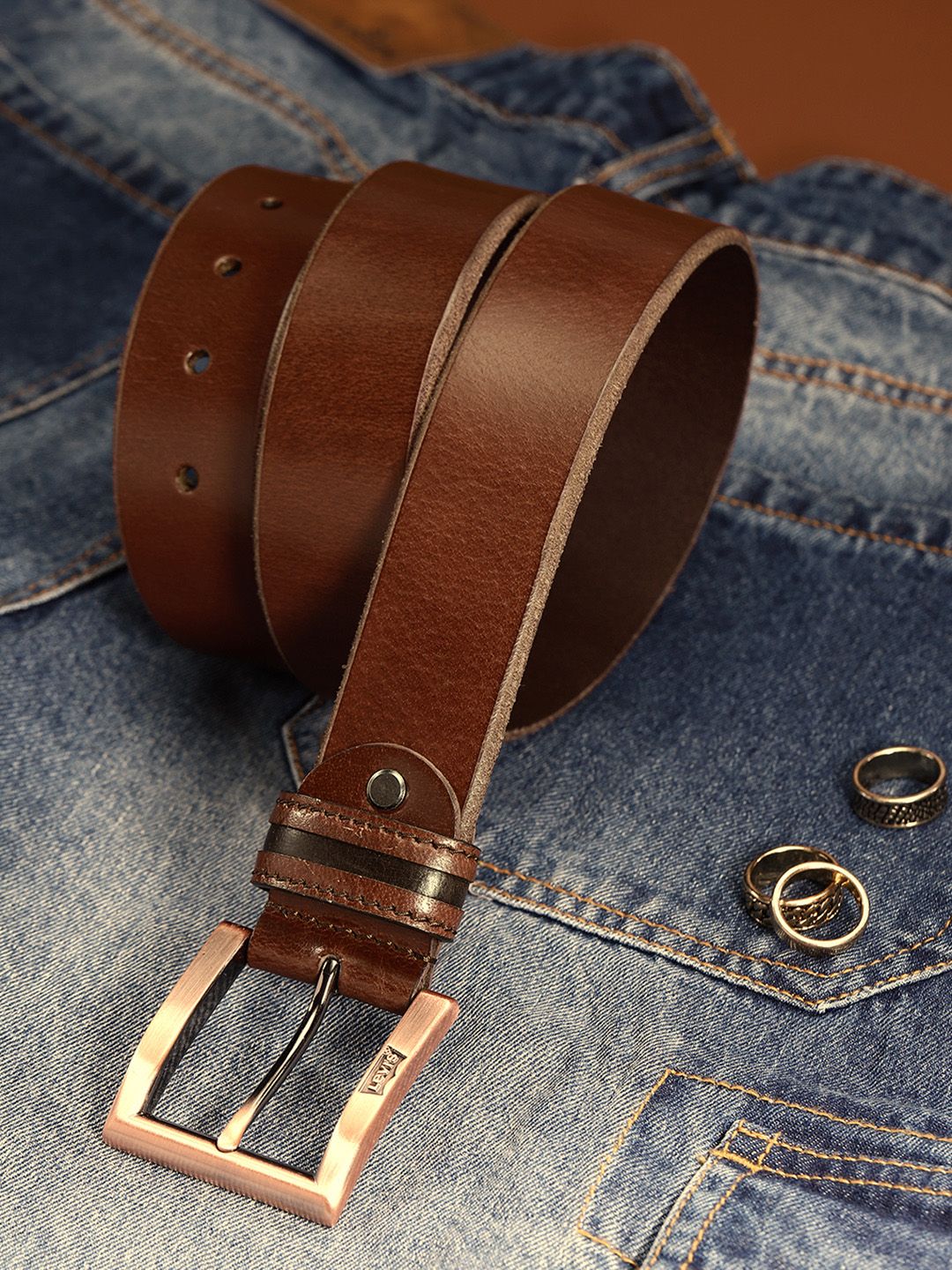 Levis Men's Red Solid Belt