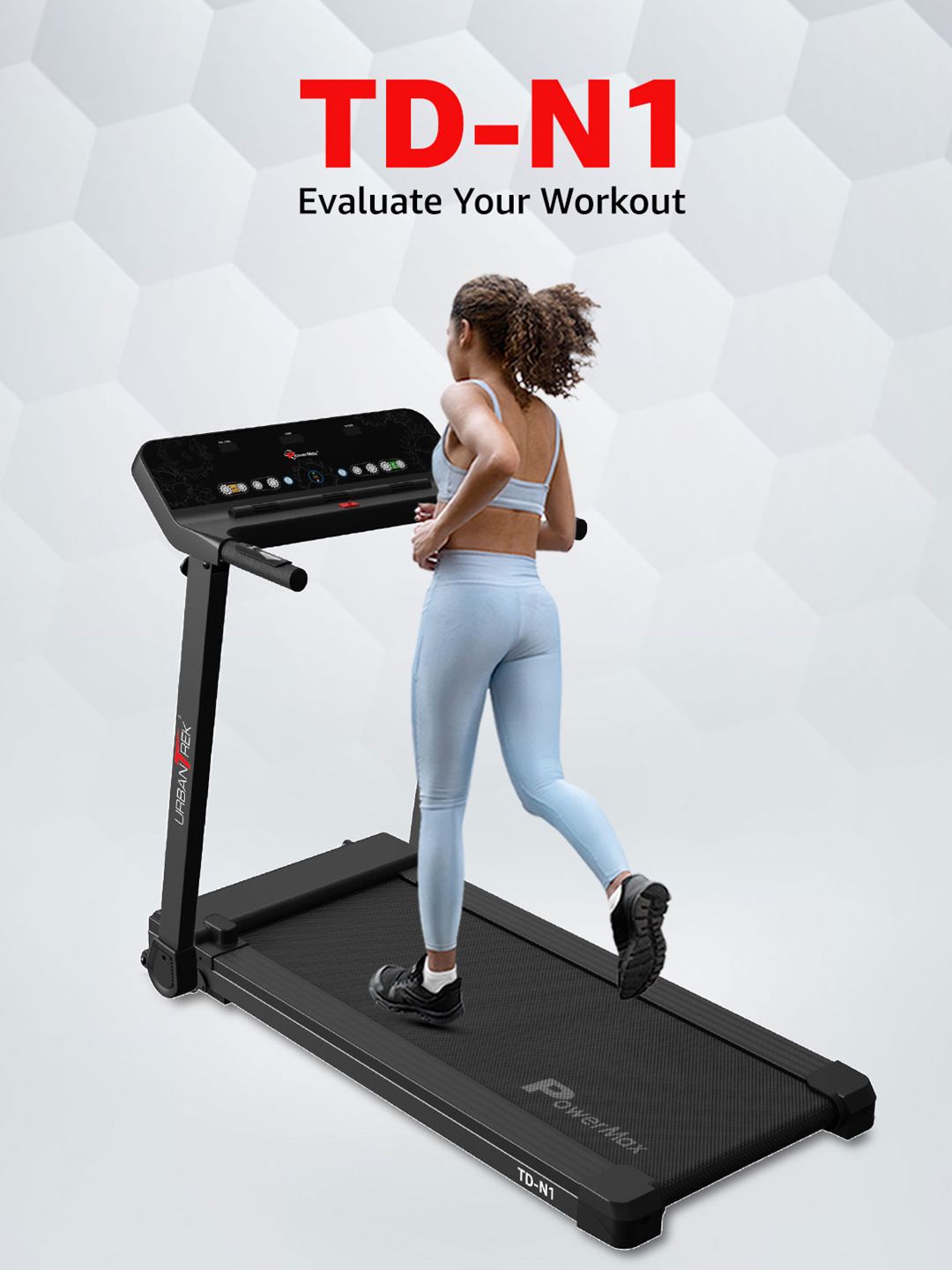 PowerMax Fitness PowerMax Fitness TD-N1 Motorised Foldable Treadmill for Home Gym DC Motor 4HP Peak