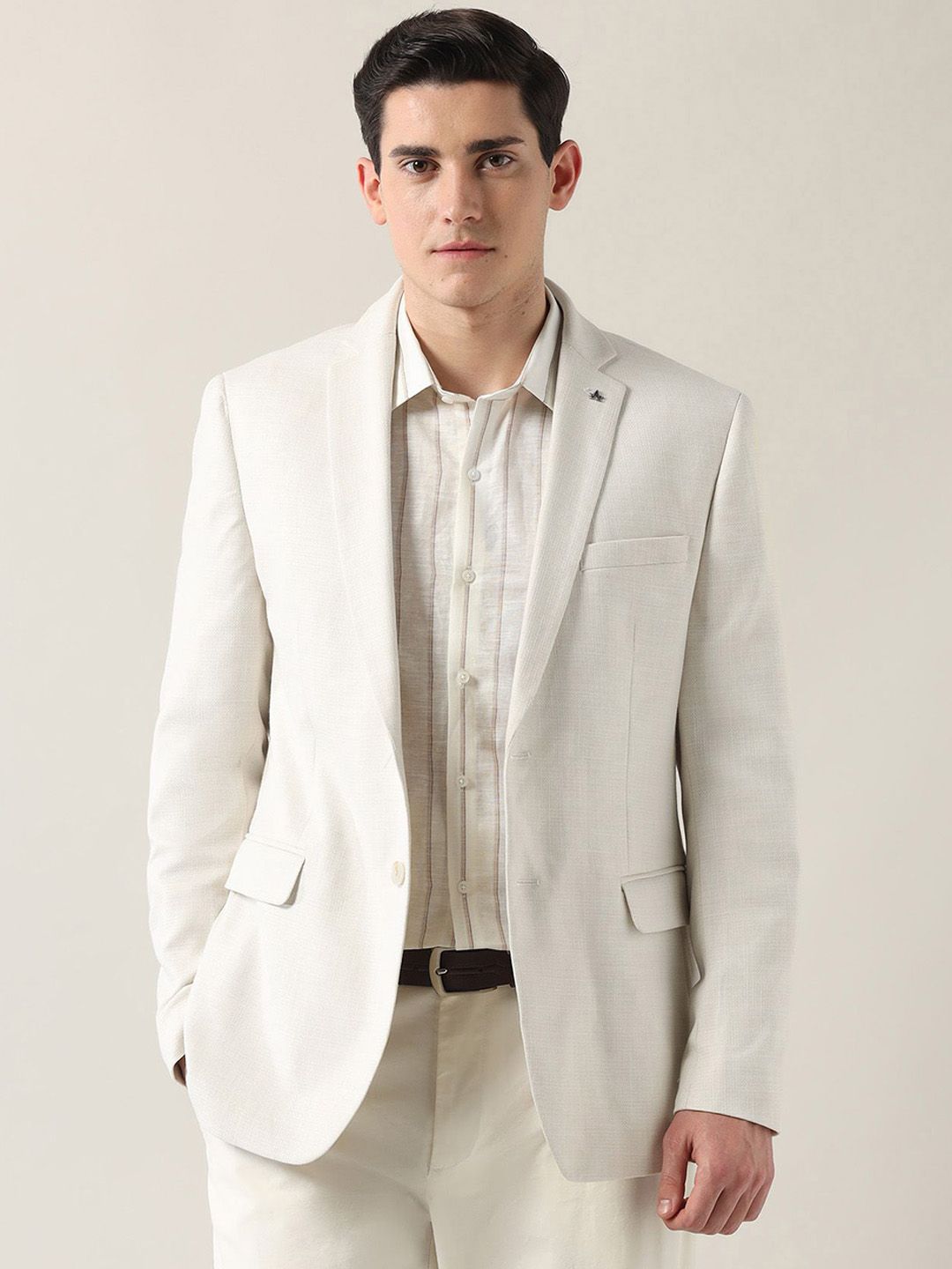 Arrow Self Design Single-Breasted Notched Lapel Collar Formal Blazers