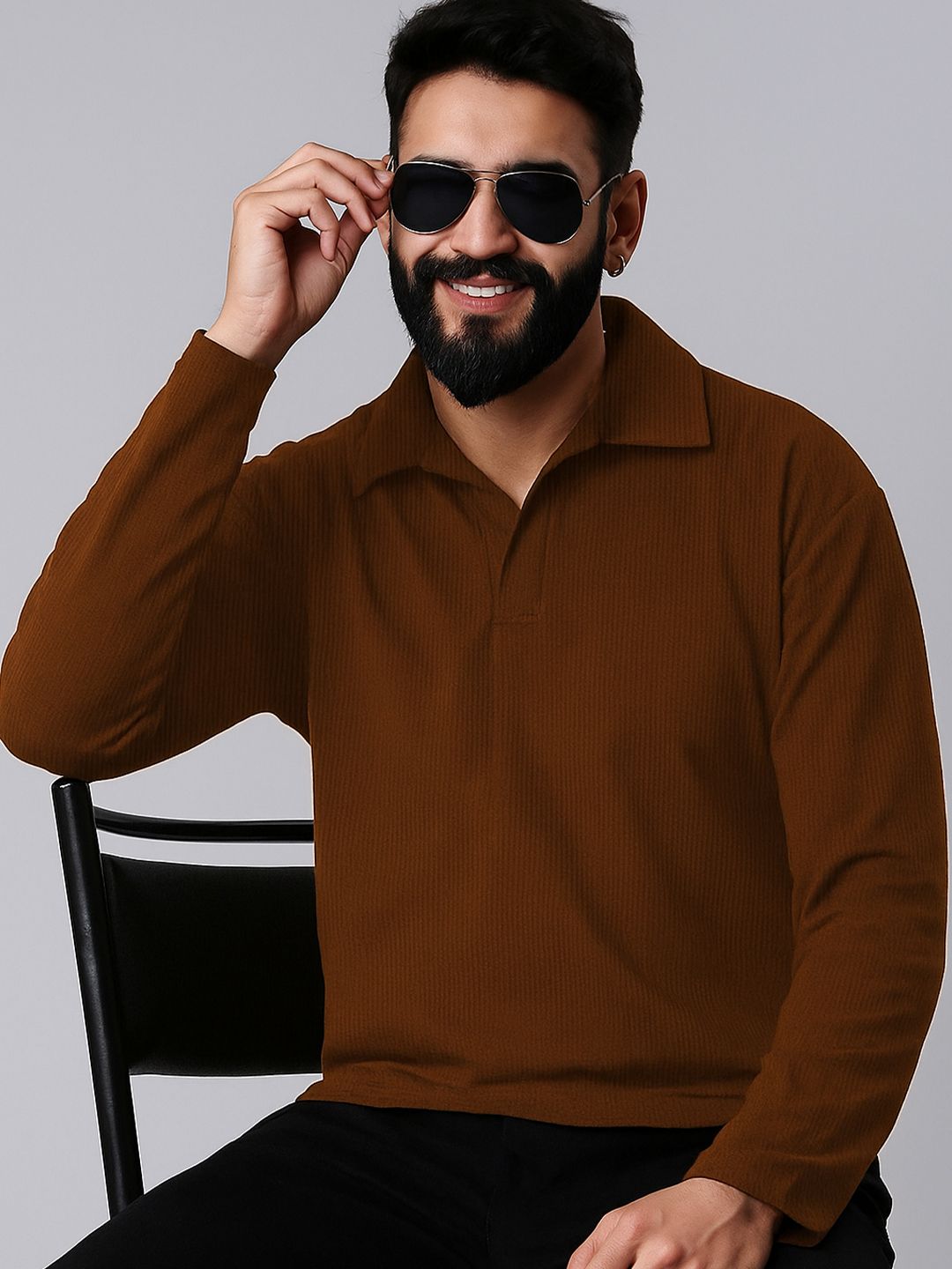 Moda Rapido Men Solid Polo Collar T-shirt