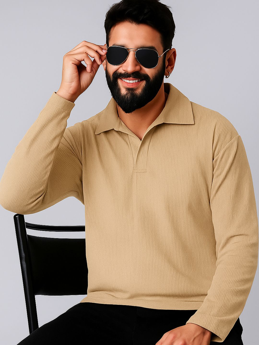 Moda Rapido Men Solid Polo Collar T-shirt