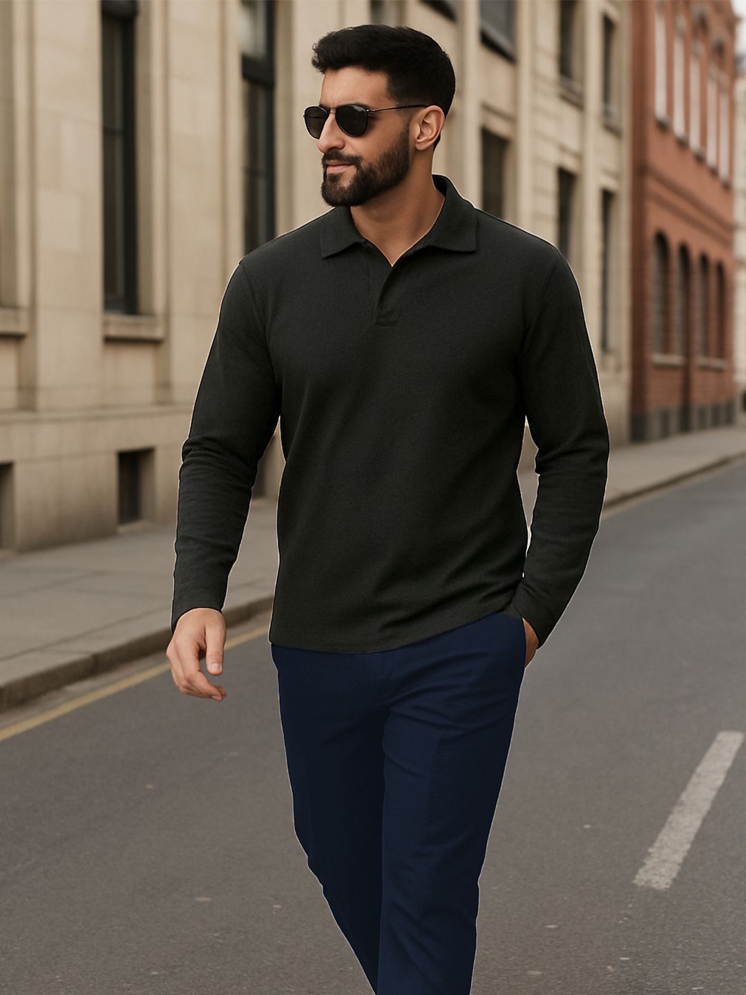 Moda Rapido Men Solid Polo Collar T-shirt
