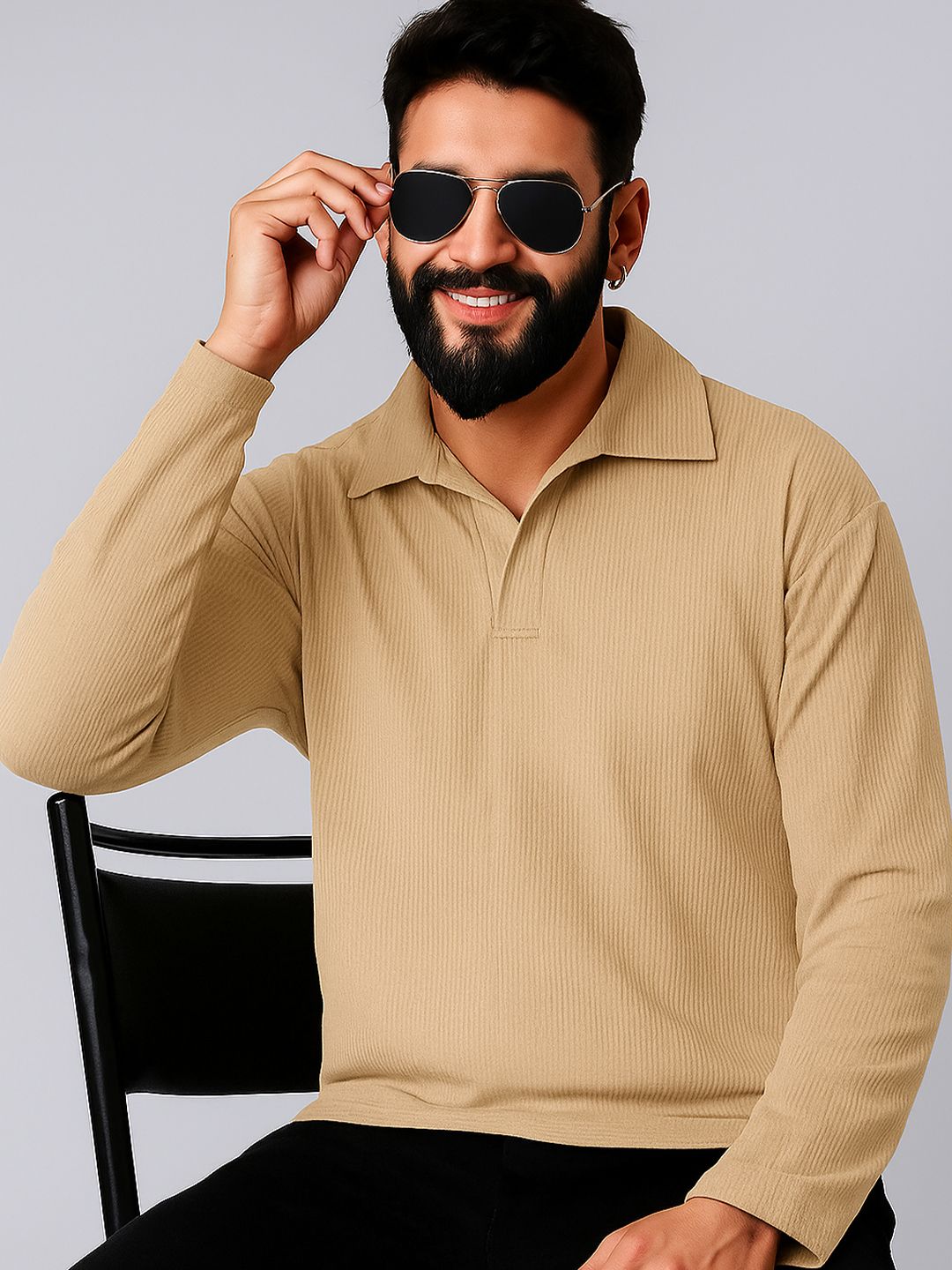Moda Rapido Men Solid Polo Collar T-shirt