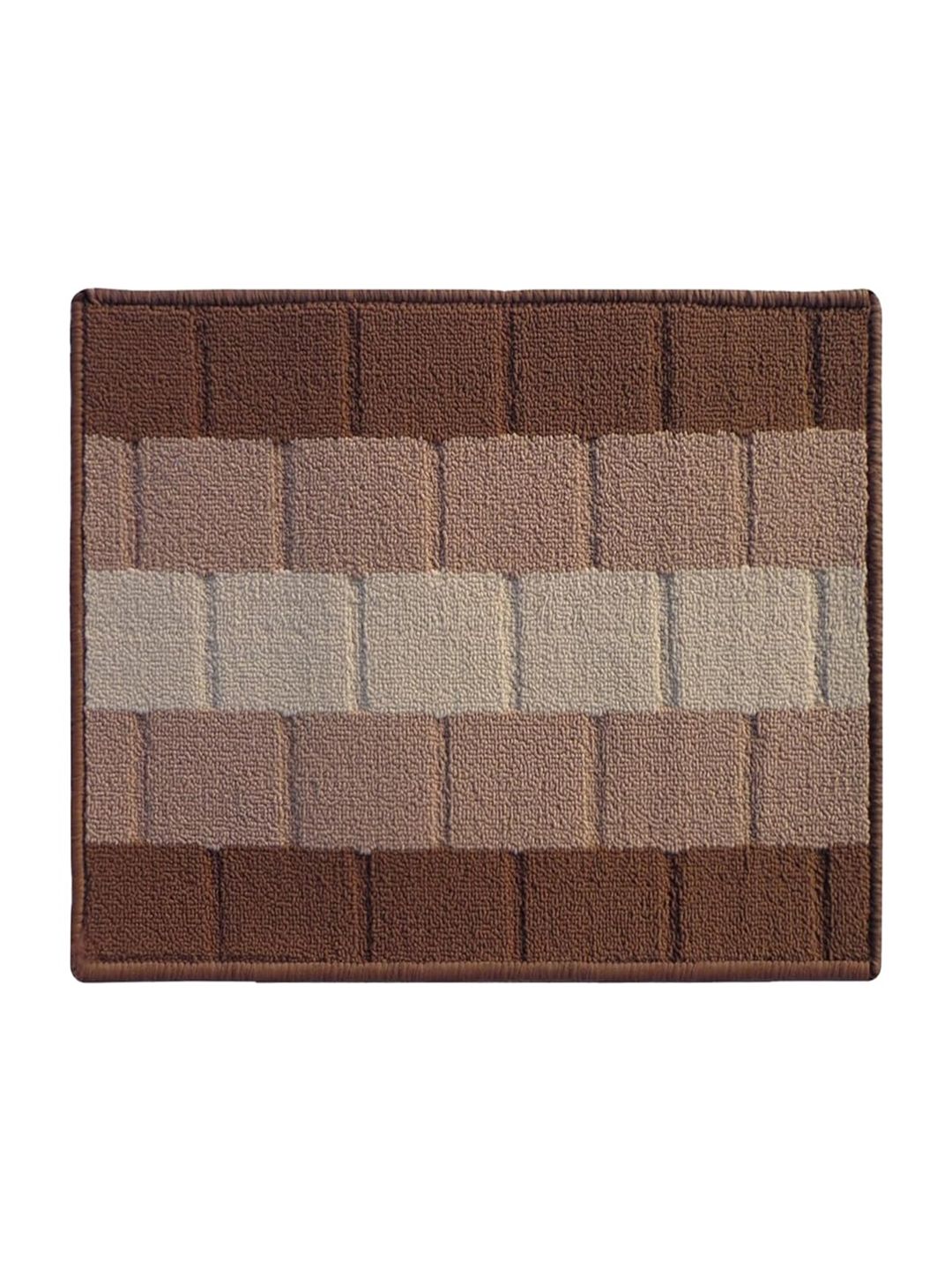 Status IRIS Beige Checked Rectangular Shaped Anti Slip Doormat deal from myntra