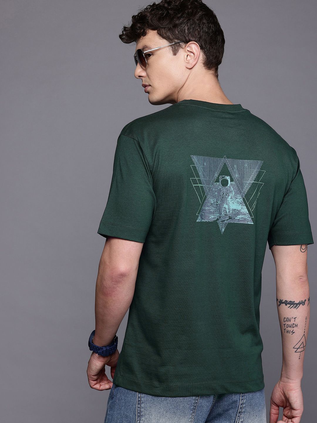 Cotton Relaxed Fit T-shirt Allen Solly Men Printed Pure Cotton Relaxed Fit T-shirt