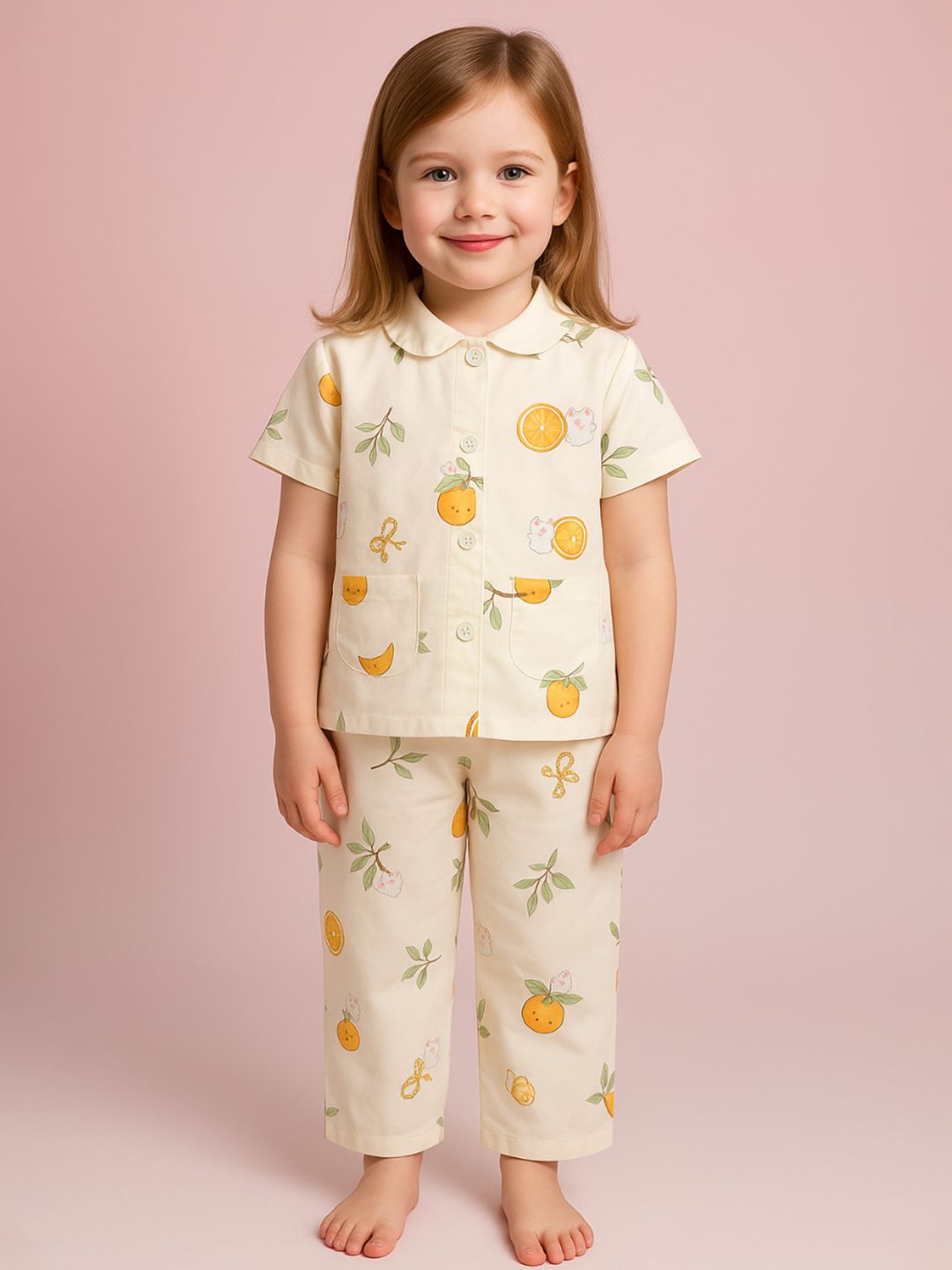 NAUTI KIDZ Pure Woven Cotton Night Suit Set
