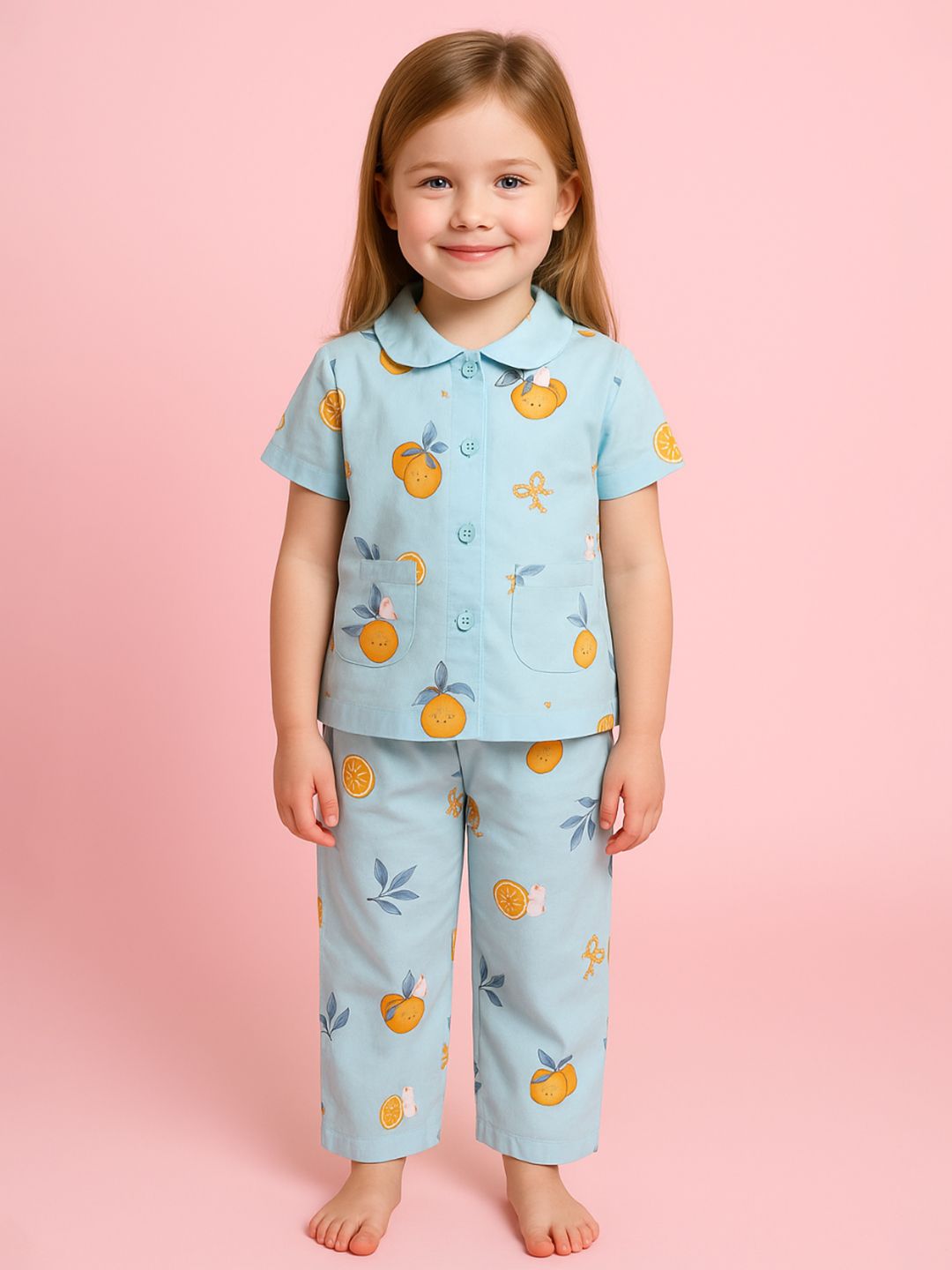 NAUTI KIDZ Pure Woven Cotton Night Suit Set