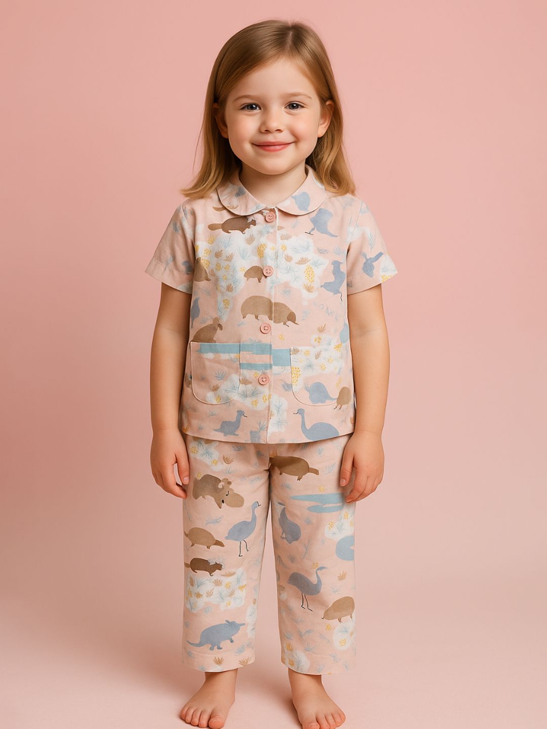 NAUTI KIDZ Pure Woven Cotton Night Suit Set