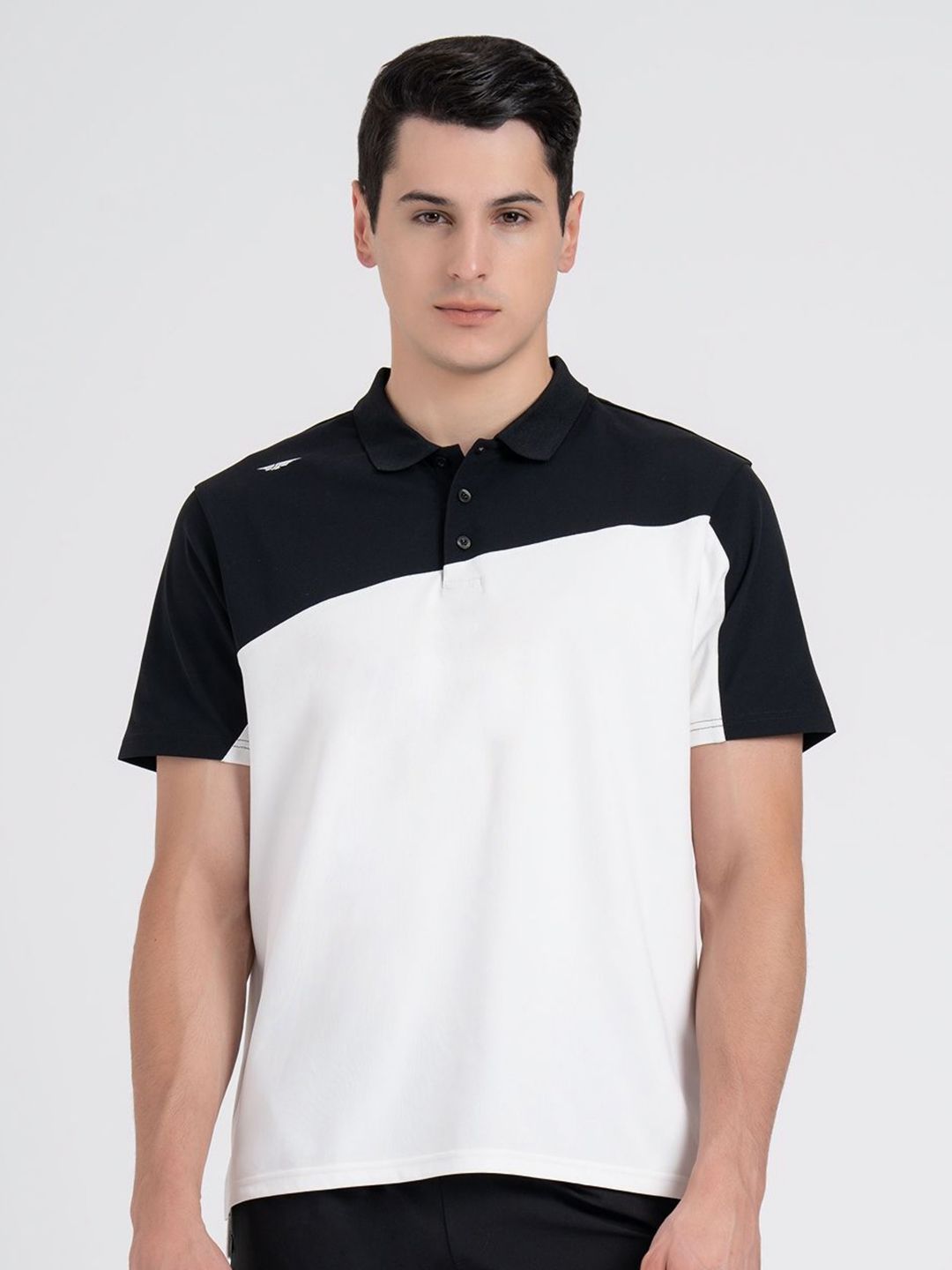 Red Tape Men Colorblocked High Stretch Polyester Athleisure Polo T-Shirt