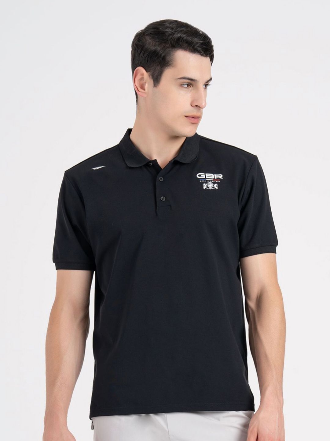 Red Tape Men Printed High Stretch Polyester Athleisure Polo T-Shirt