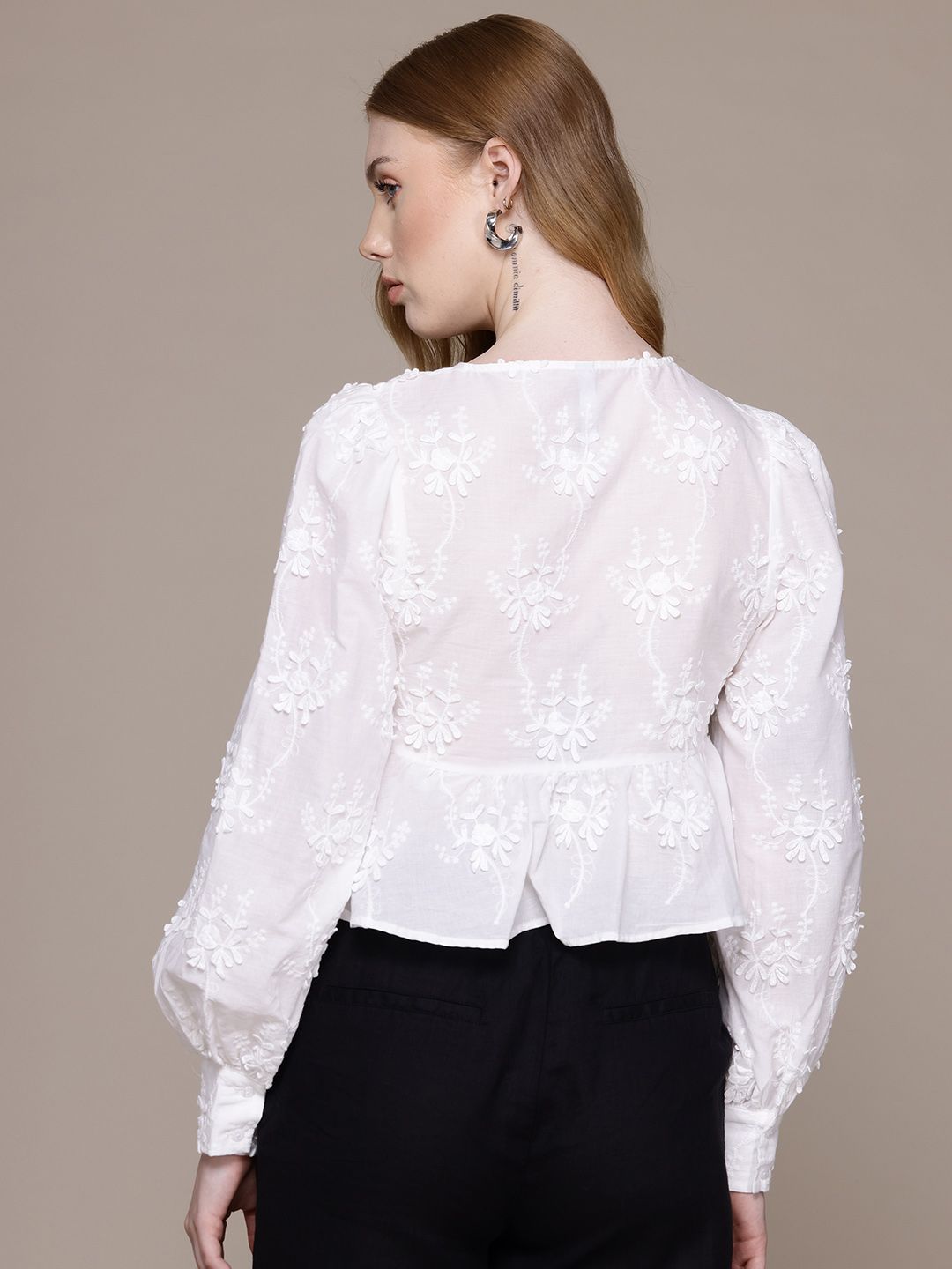 Floral Embroidered Cotton Top