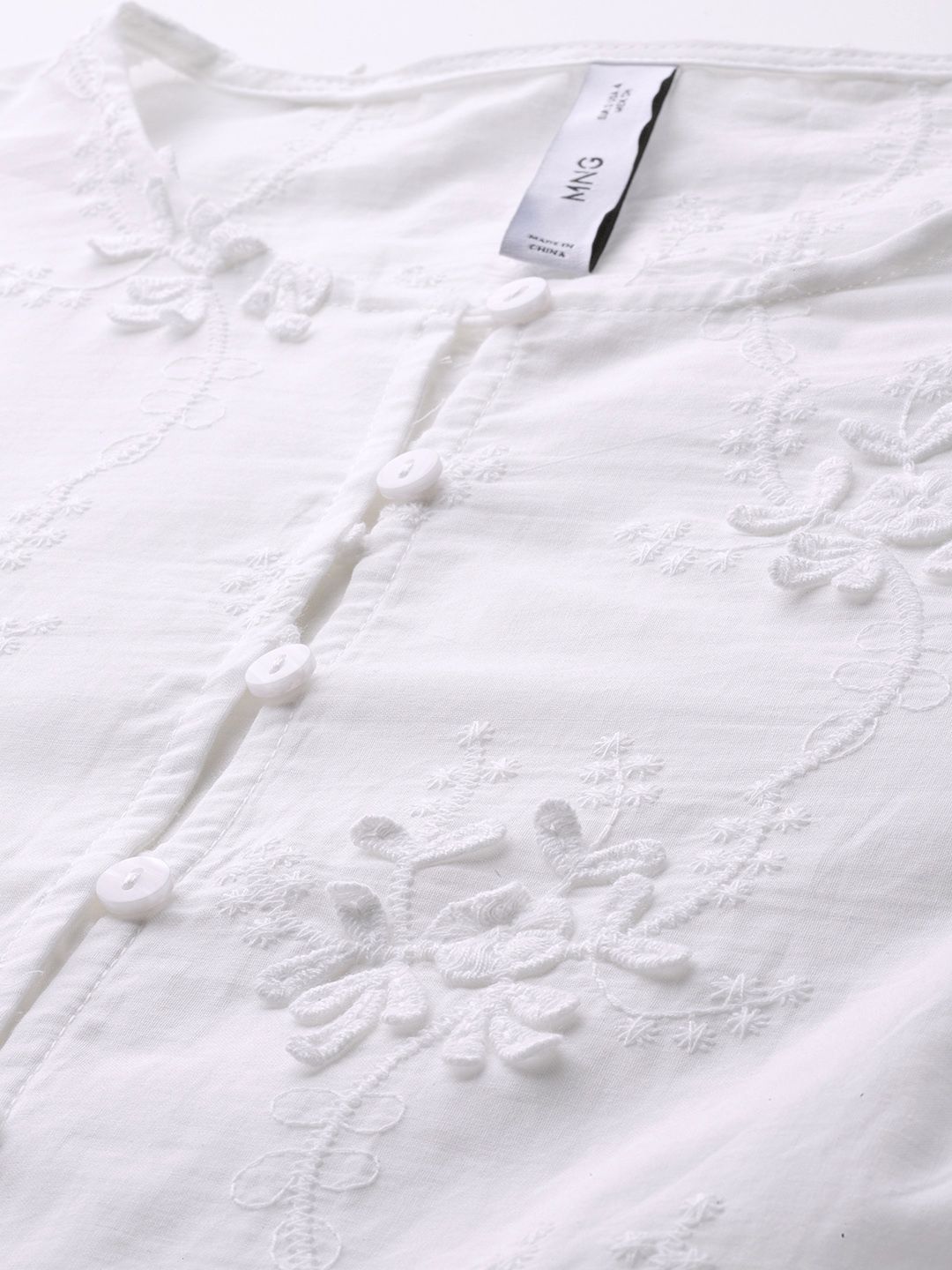 Floral Embroidered Cotton Top