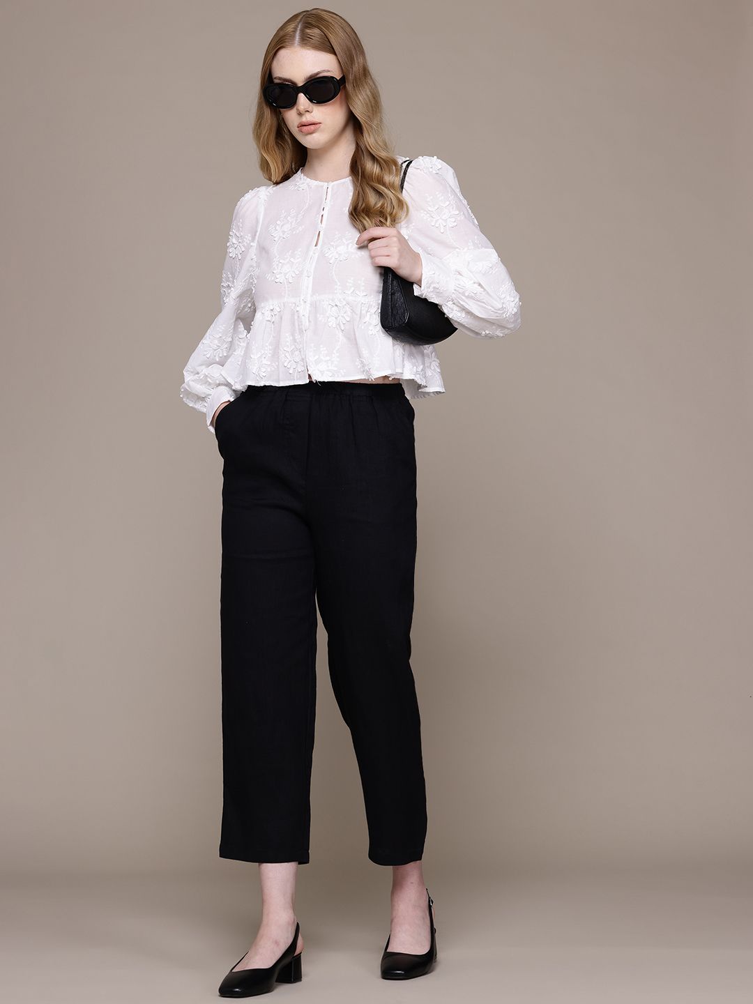 Floral Embroidered Cotton Top