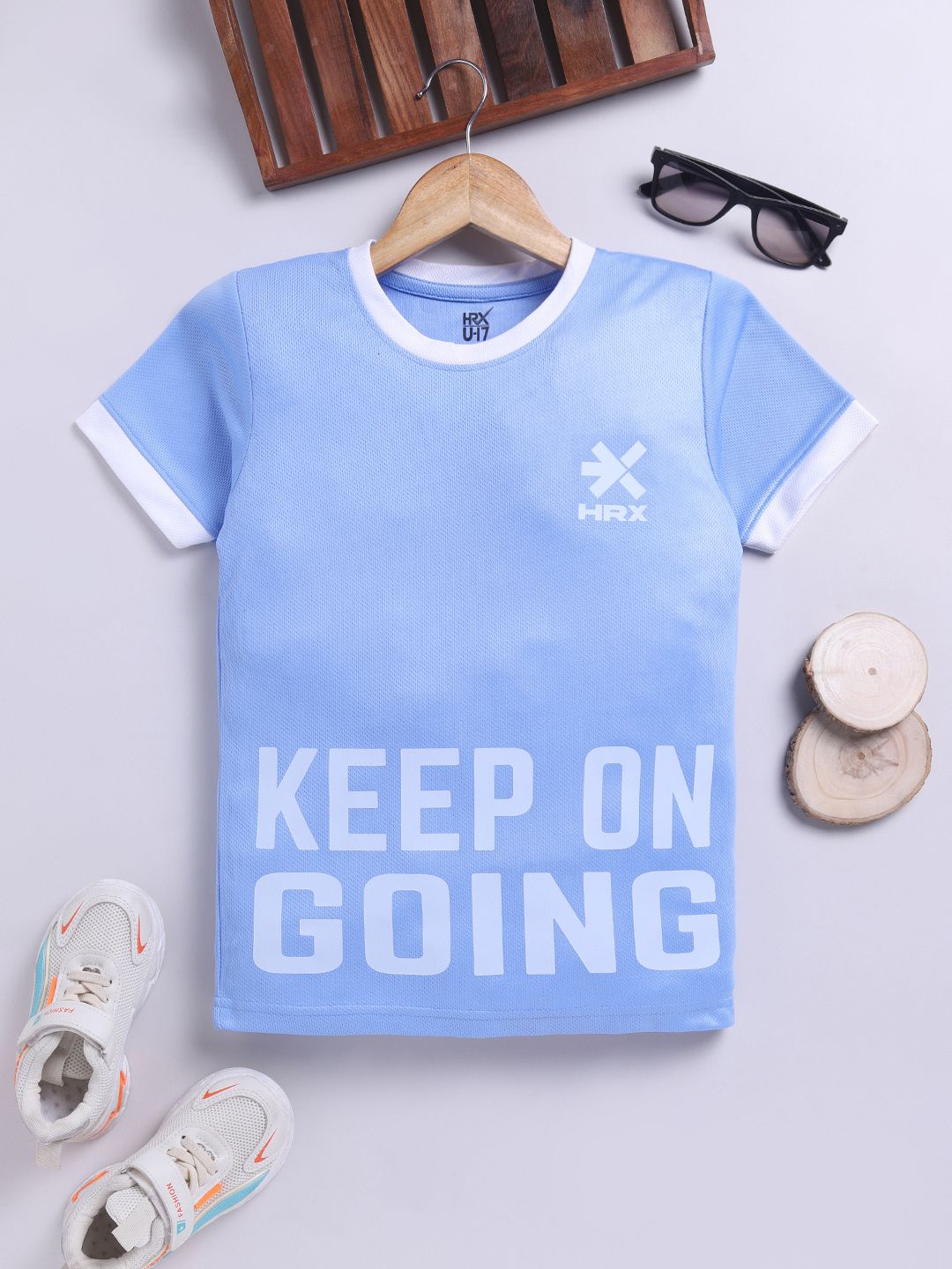 HRX by Hrithik Roshan HRX by Hrithik Roshan Boys Typography Printed Moisture Wicking T-shirt