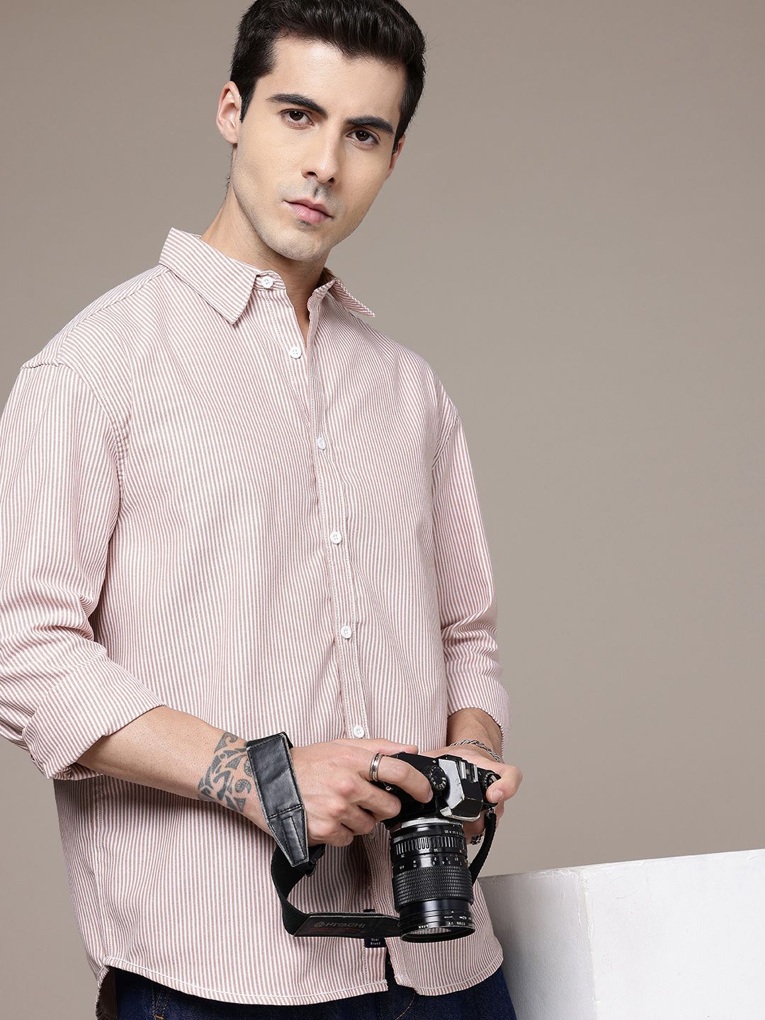 The Roadster Lifestyle Co. Relaxed Fit Striped Casual Shirt