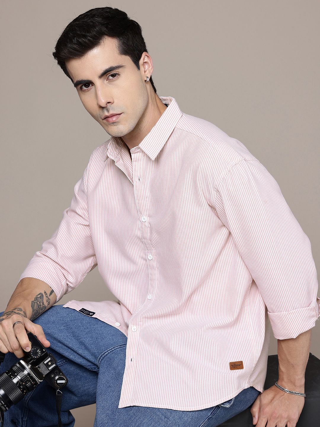 Roadster Relaxed Fit Striped Casual Shirt