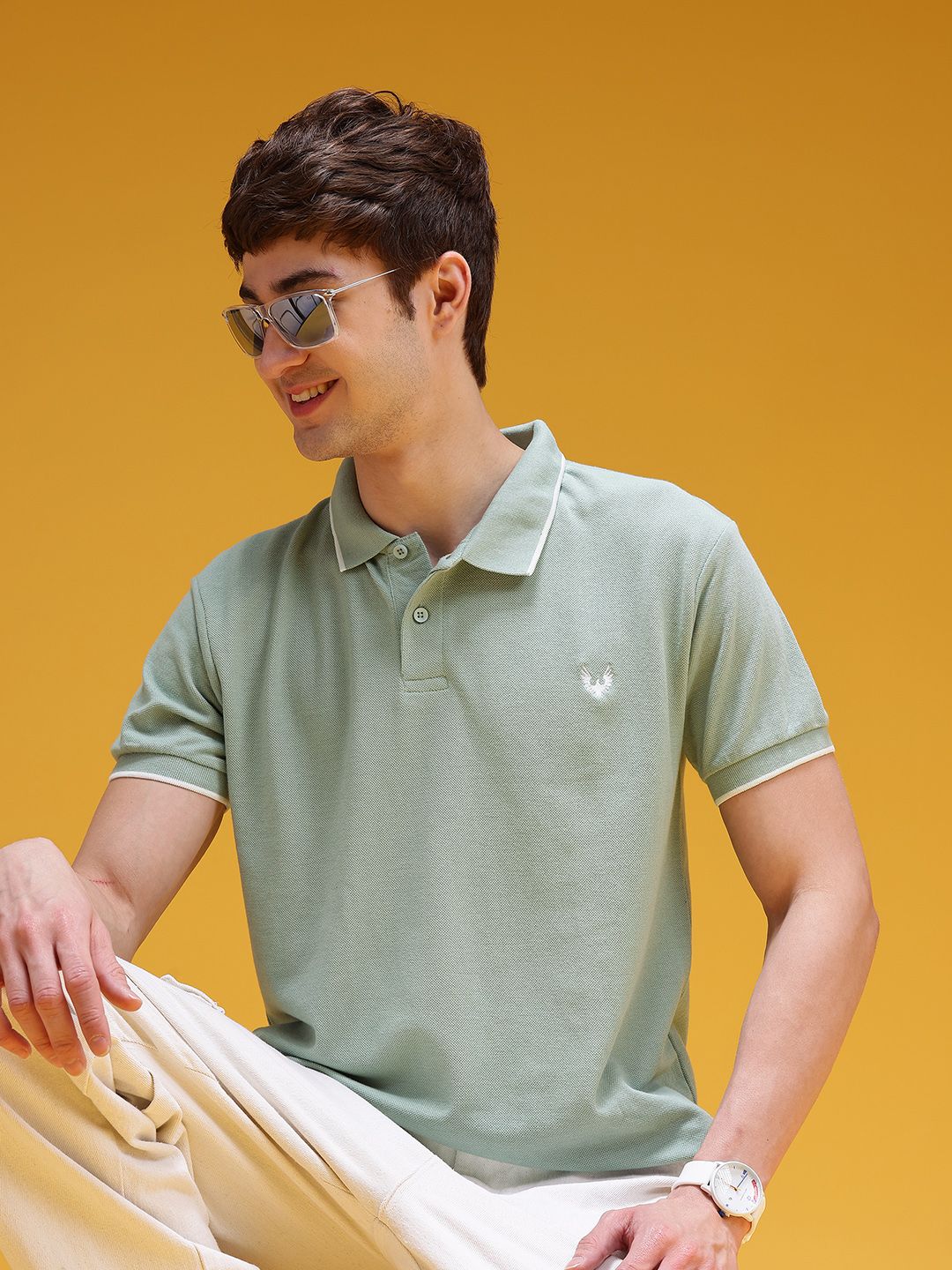 HERE&NOW Men Polo Collar T-shirt