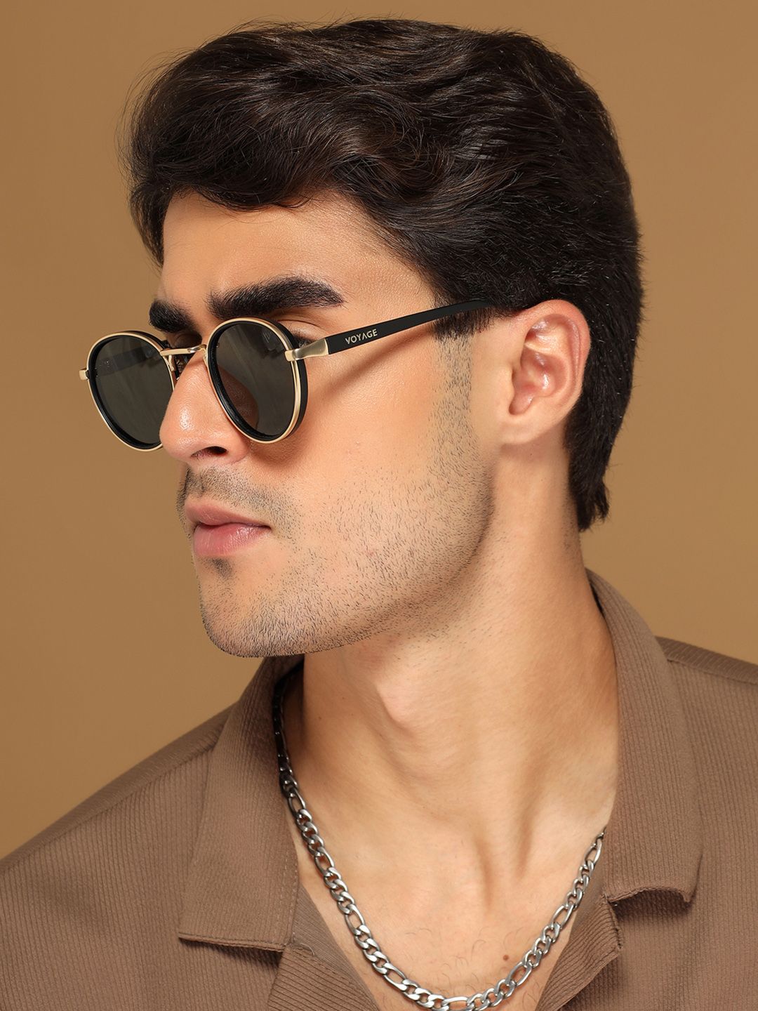 Voyage Unisex Round Sunglasses with Polarised and UV Protected Lens