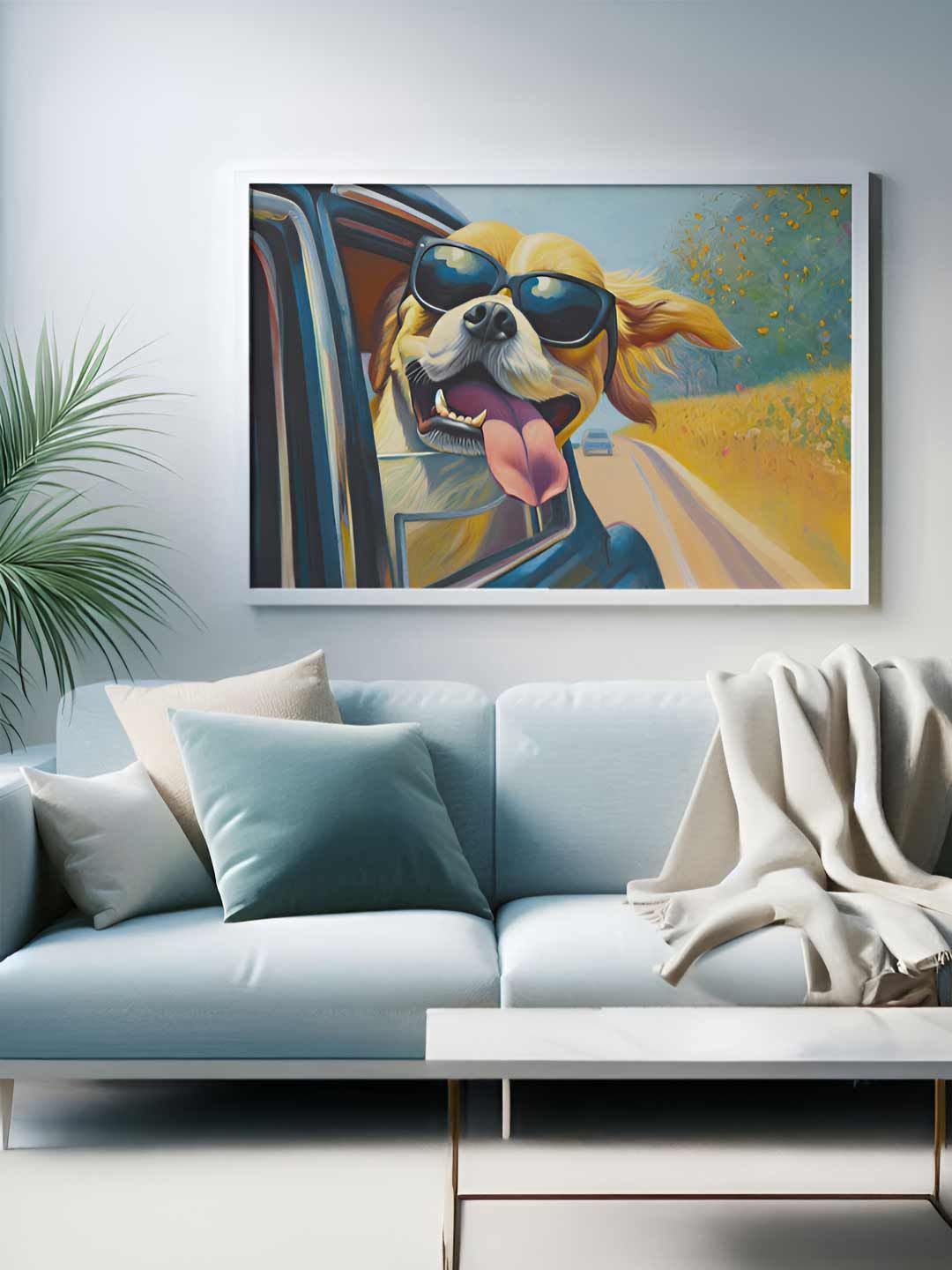 Sassyco Yellow & Black 1 Piece Canvas Birds and Animals Wall Paintings
