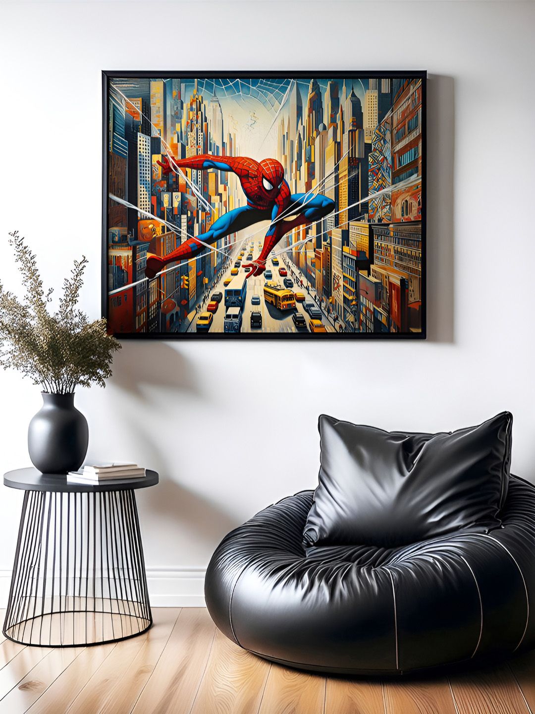 Sassyco Red & Blue 1 Piece Canvas Cartoon Characters Wall Paintings