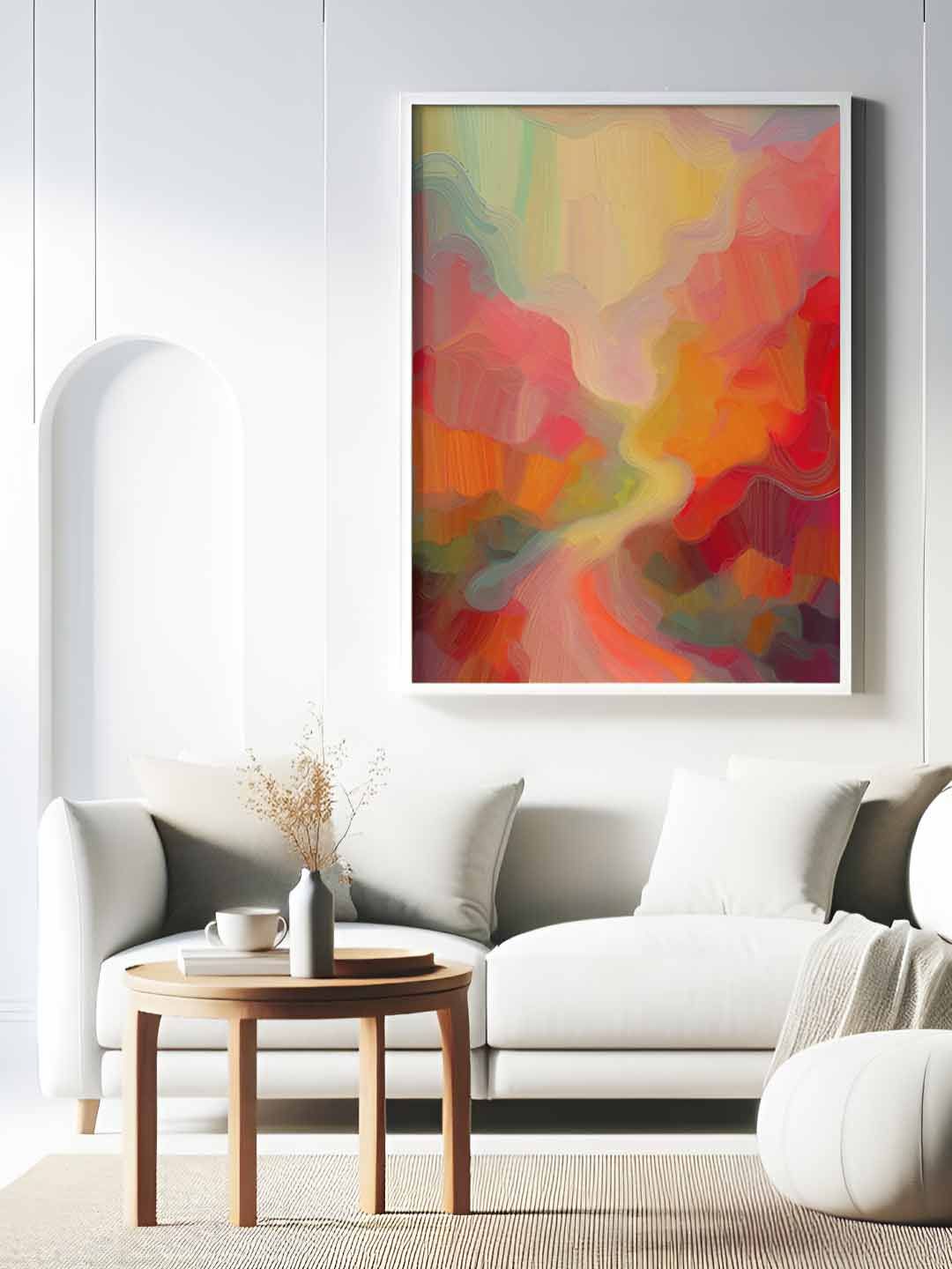 Sassyco Red & Green 1 Piece Canvas Abstract Wall Paintings
