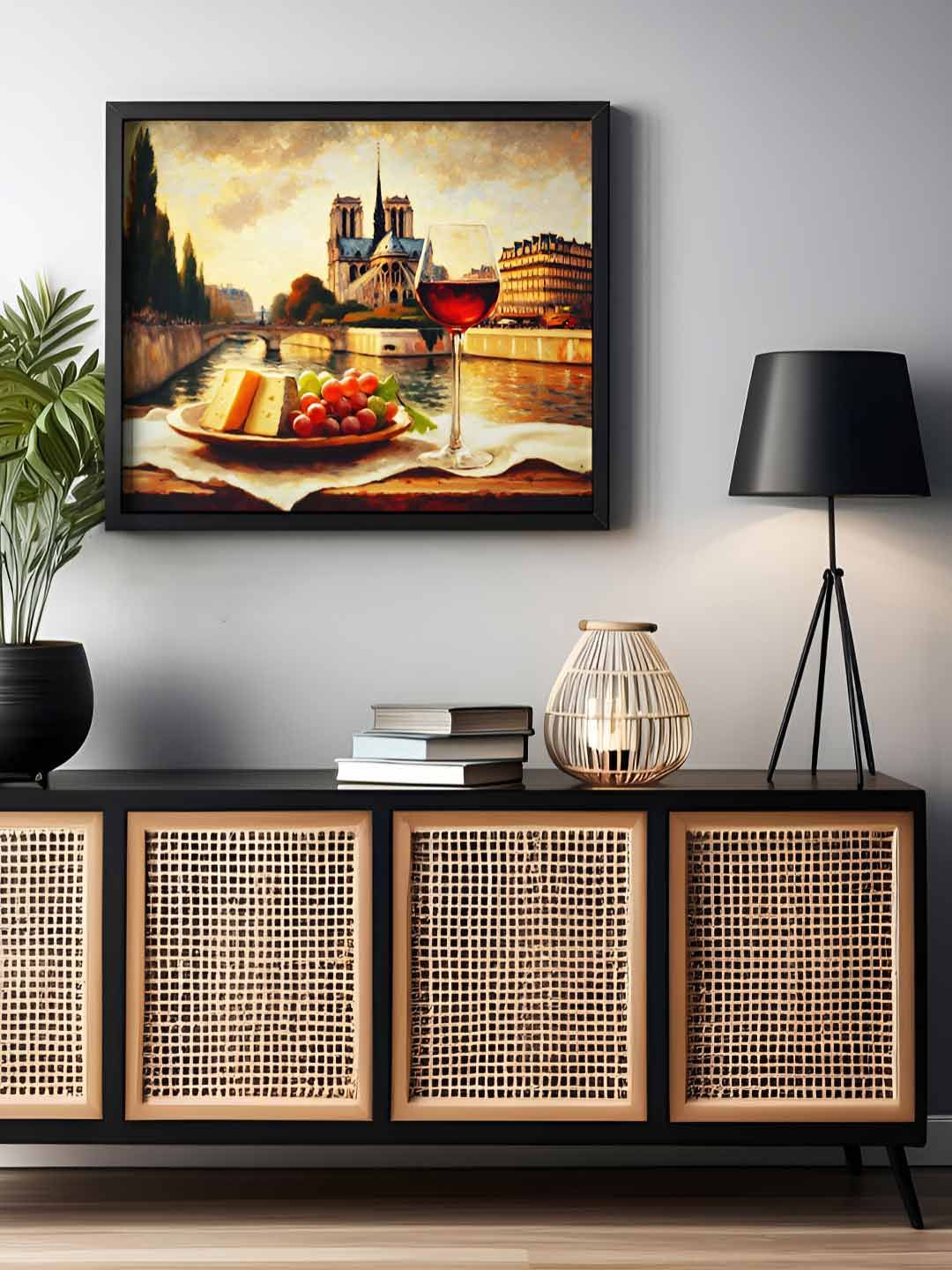 Sassyco Beige & Red 1 Piece Canvas Other Wall Paintings