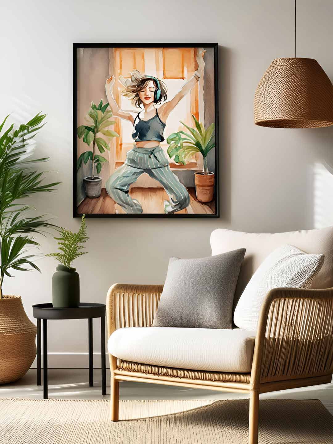 Sassyco Brown Canvas Wall Living Room Rectangle Potrait Paintings Wall Art
