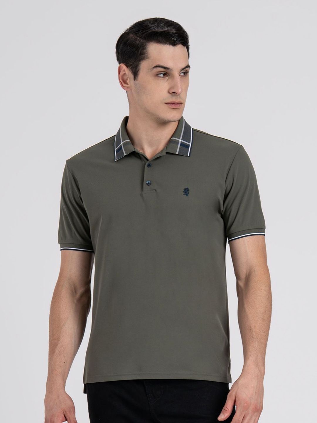 Buy Red Tape Men High Stretch Jacquard Collar Polo T-Shirt
