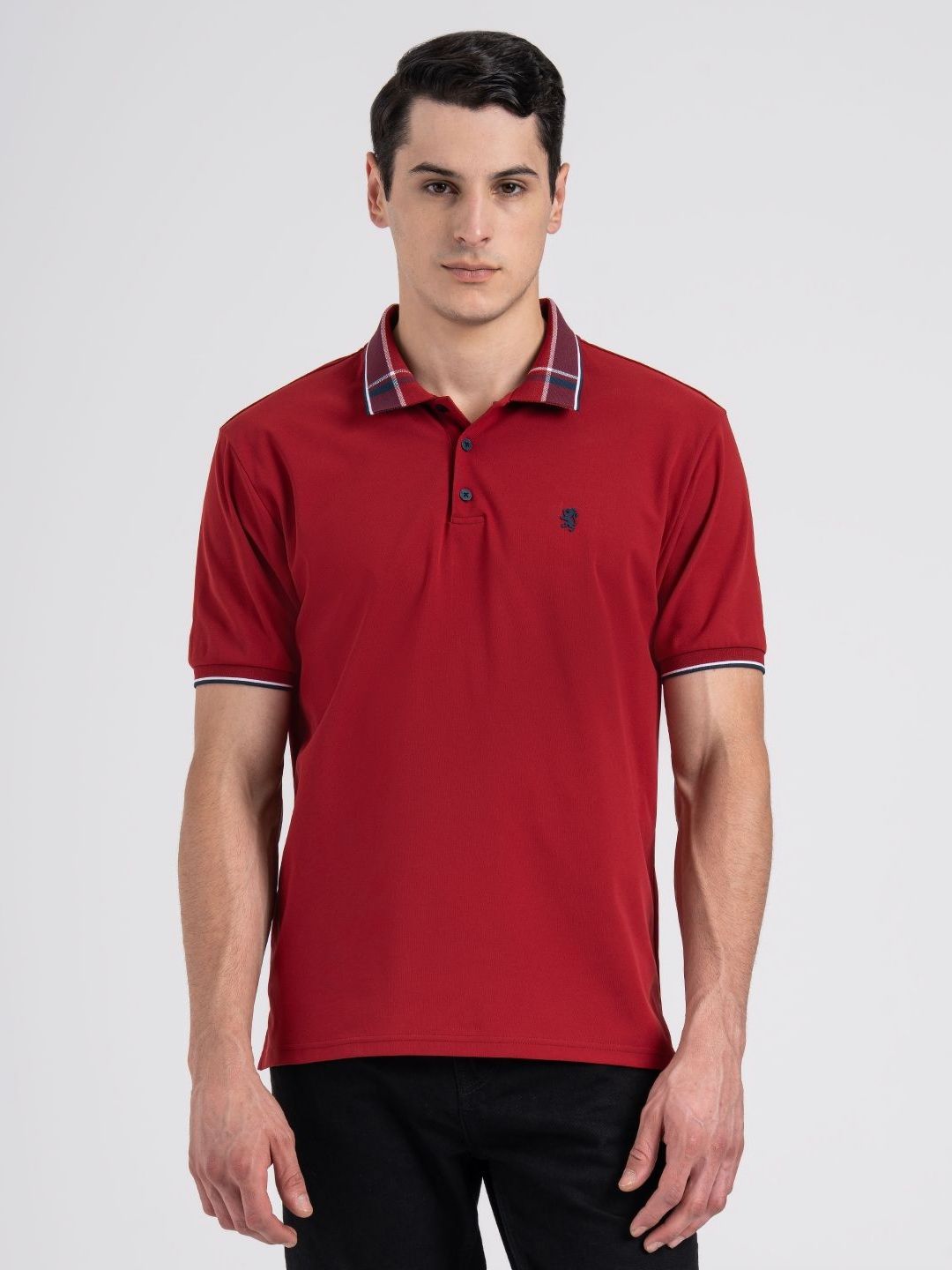 Red Tape Men High Stretch Jacquard Collar Polo T-Shirt