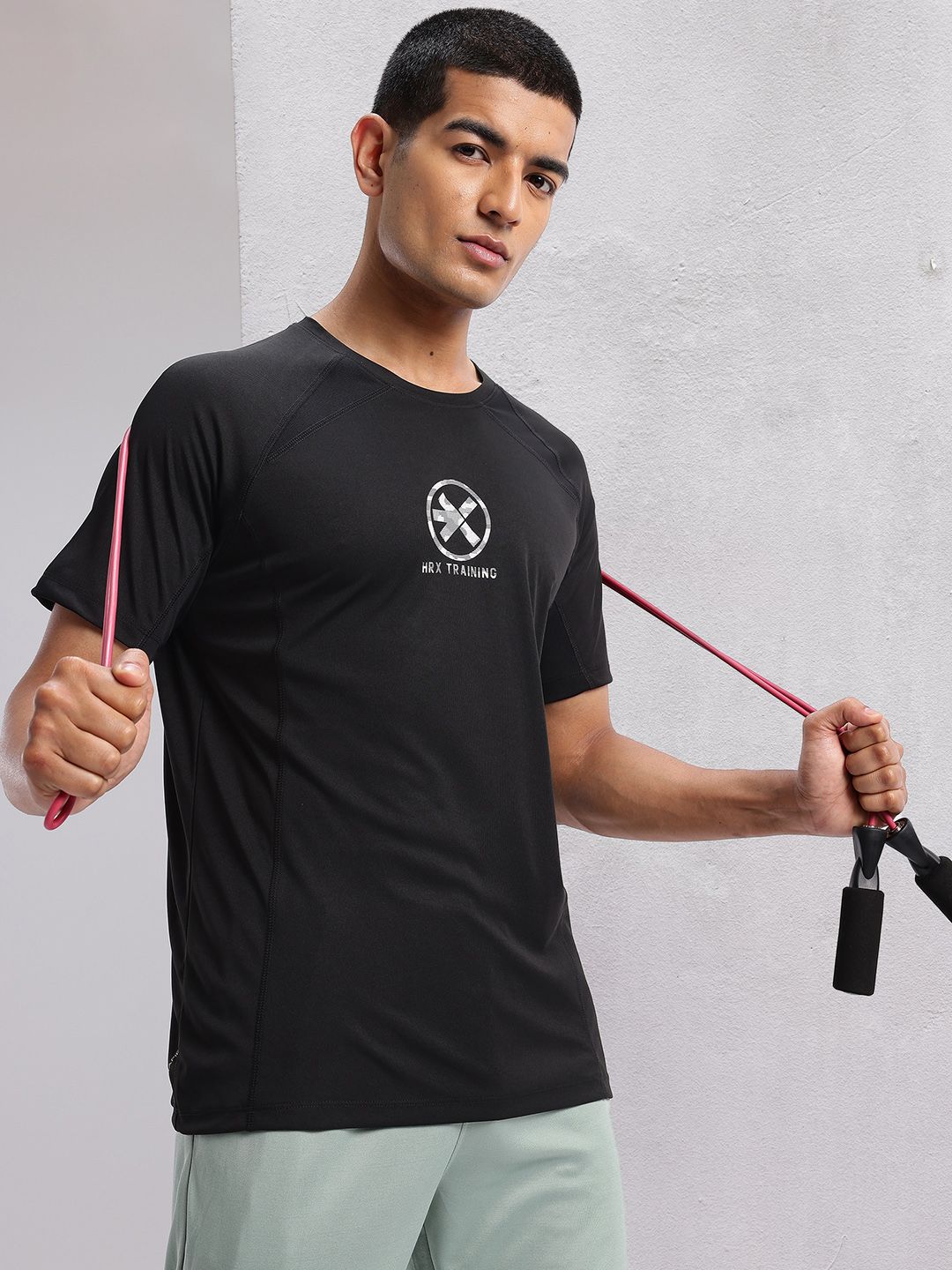 HRX by Hrithik Roshan Brand Logo Print Rapid-Dry Training T-shirt