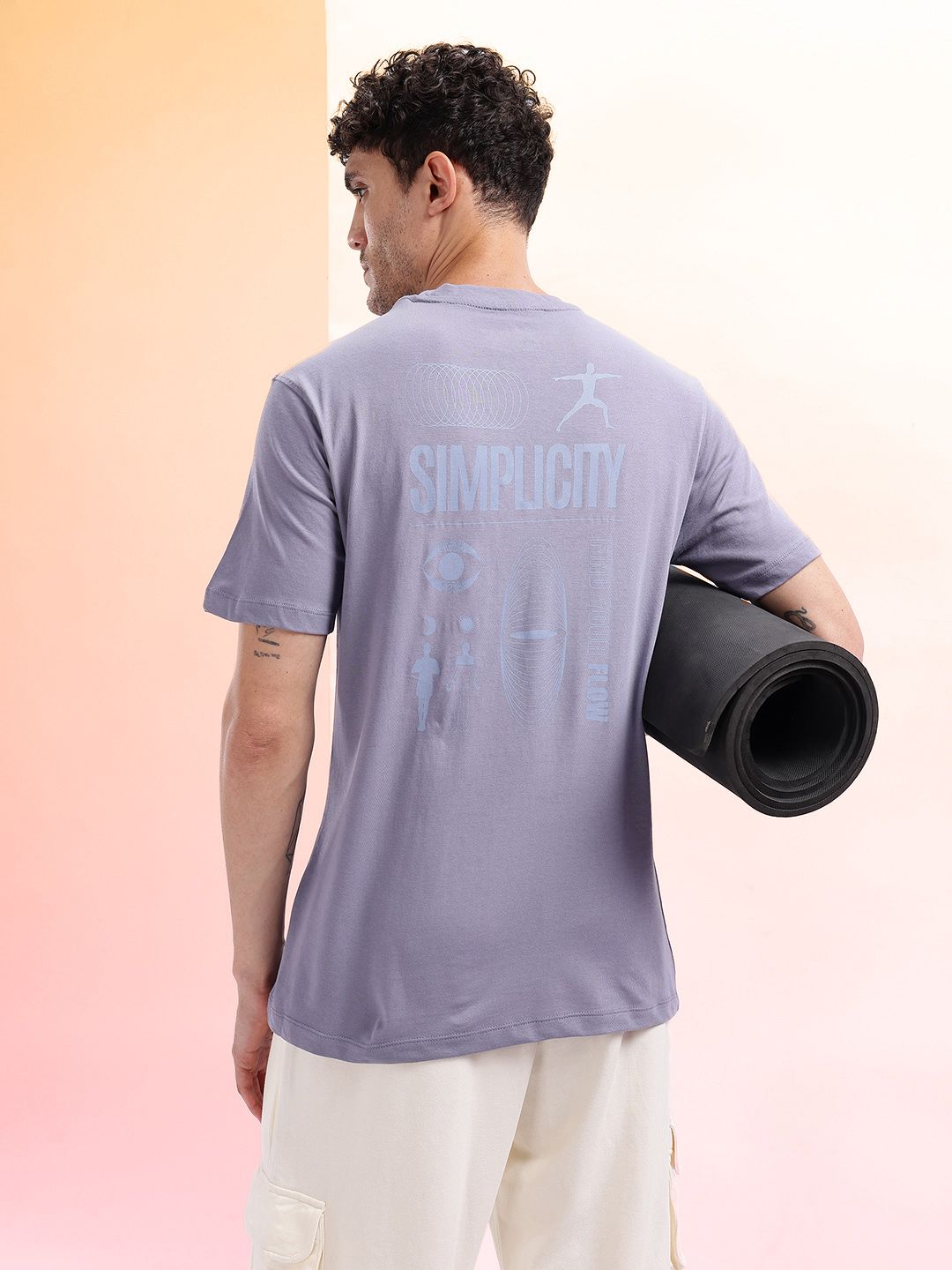 HRX by Hrithik Roshan Men Pure Cotton Printed Yoga T-shirt