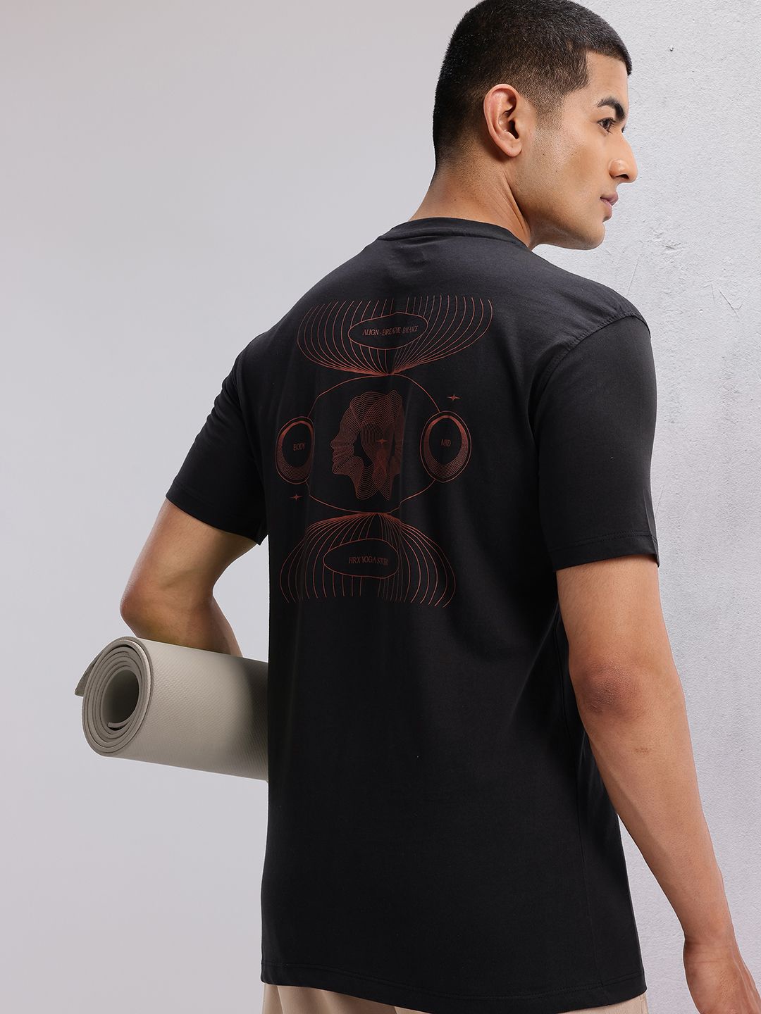 HRX by Hrithik Roshan Conversational Print Pure Cotton Yoga T-shirt
