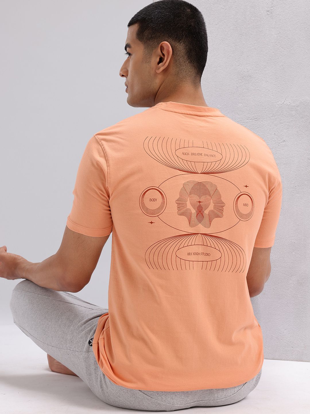 HRX by Hrithik Roshan Conversational Print Pure Cotton Yoga T-shirt