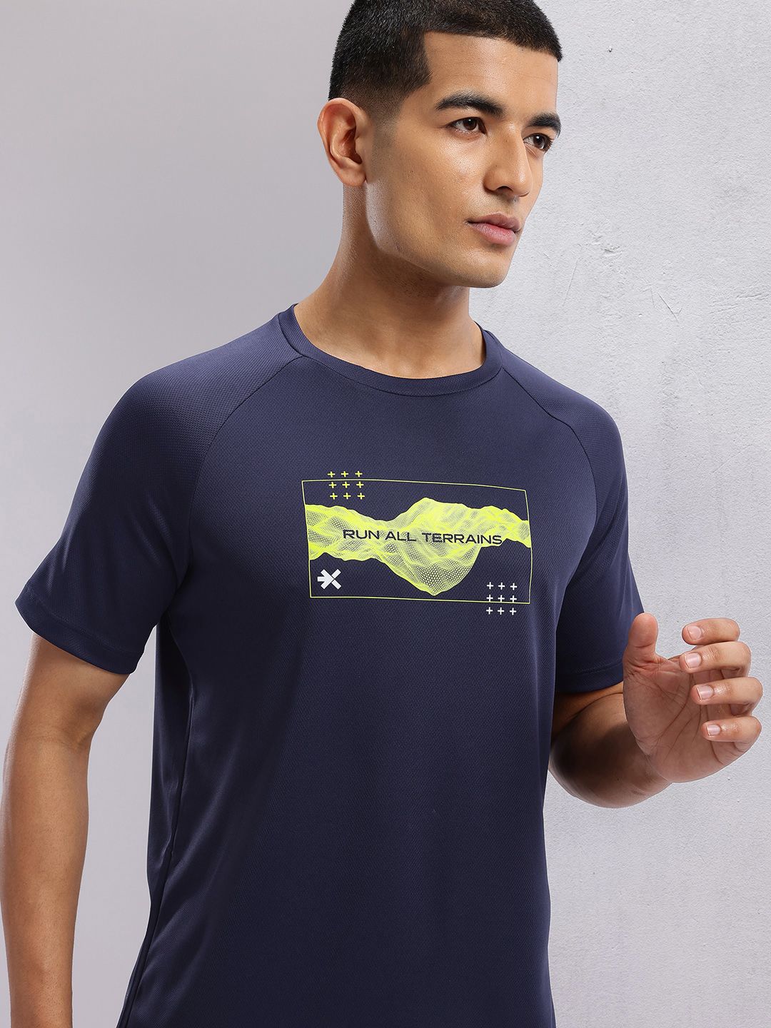 HRX by Hrithik Roshan Graphic Printed Raglan Sleeves Rapid-Dry Running T-shirt