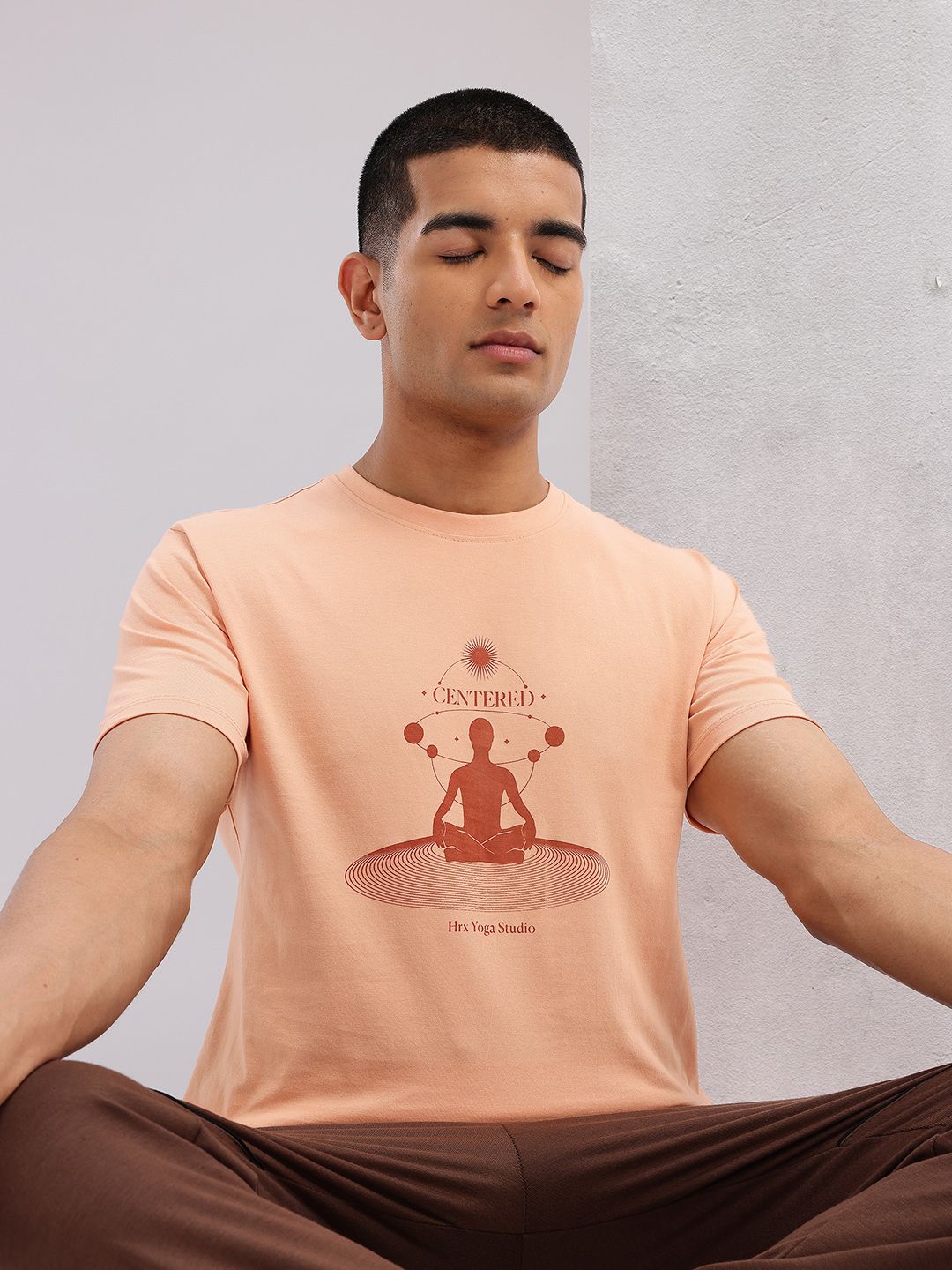 HRX by Hrithik Roshan Printed Pure Cotton Yoga T-shirt