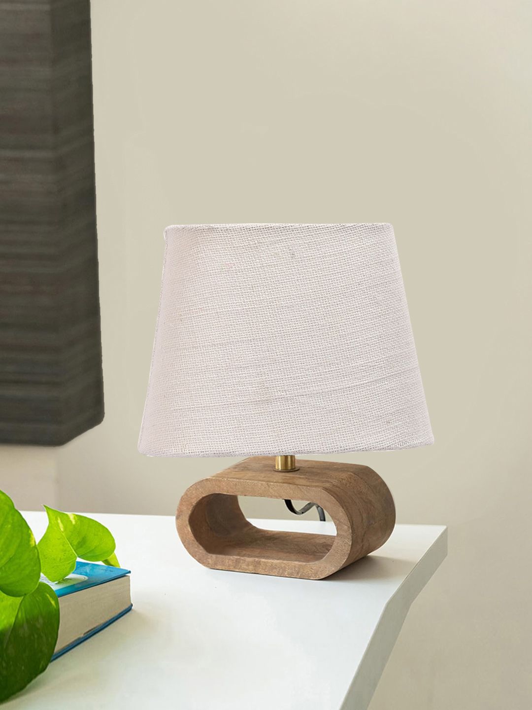 Devansh Warm Yellow Wood Frustum Solid High Quality Electrical Table Lamps