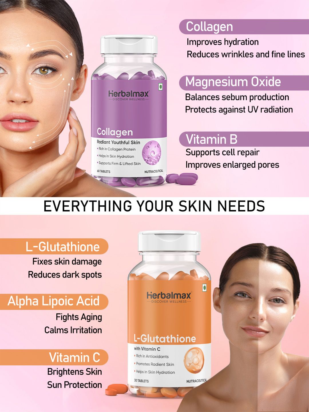 new me glutathione Price History of Herbal max L- Glutathione Tablet for Youthful Skin  Brightening, Skin Moisturizing for Men & women, Skin Whitening, Radiance  Face Glowing main image 0