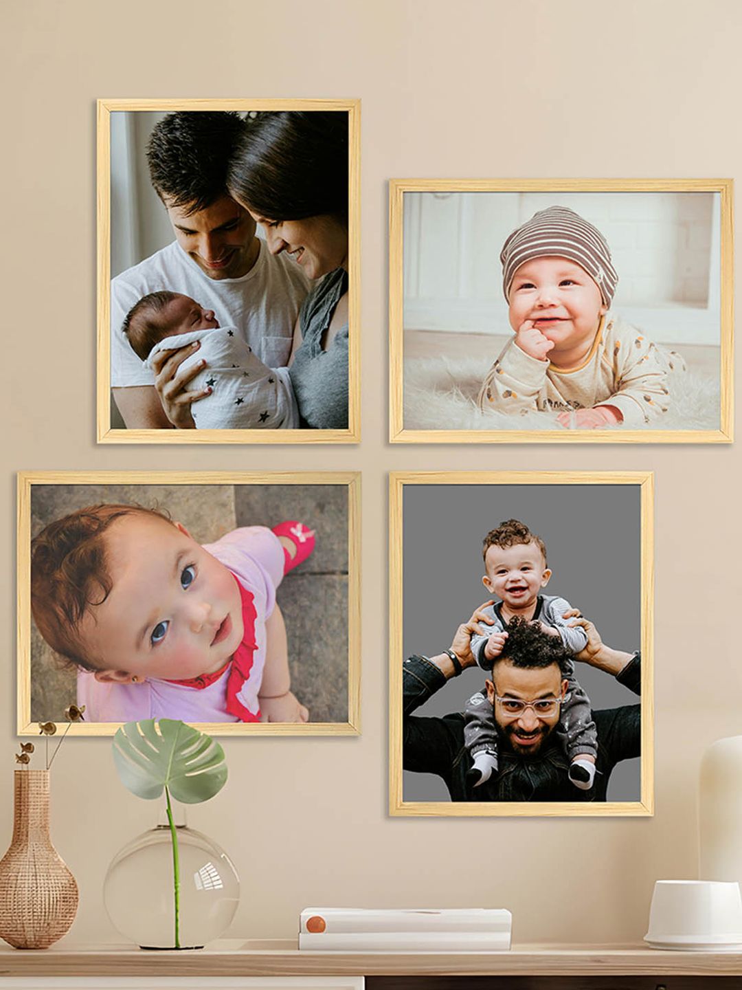 Art Street Art Street Beige 4 Pieces Wood Wall Photo Frames