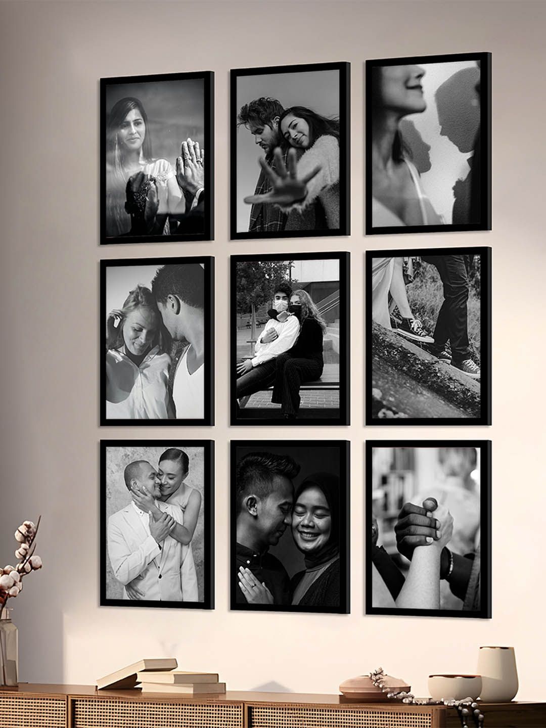 Art Street Art Street Black 9 Pieces Wood Wall Photo Frames