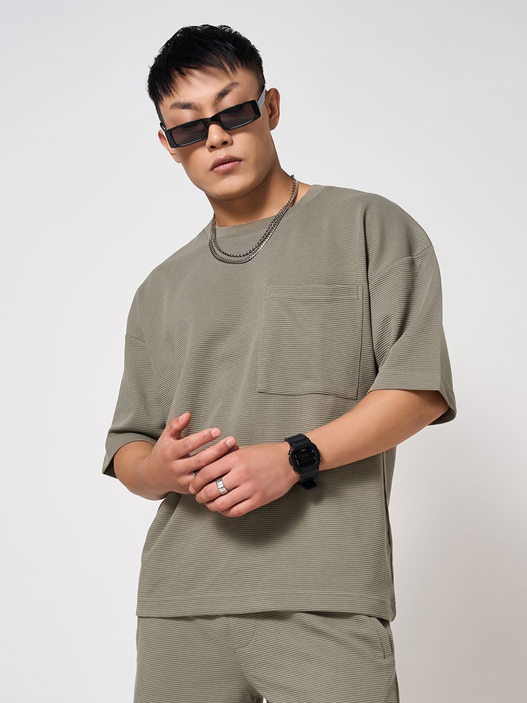 Street 808 by Pantaloons Men Extended Sleeves Cut Outs T-shirt