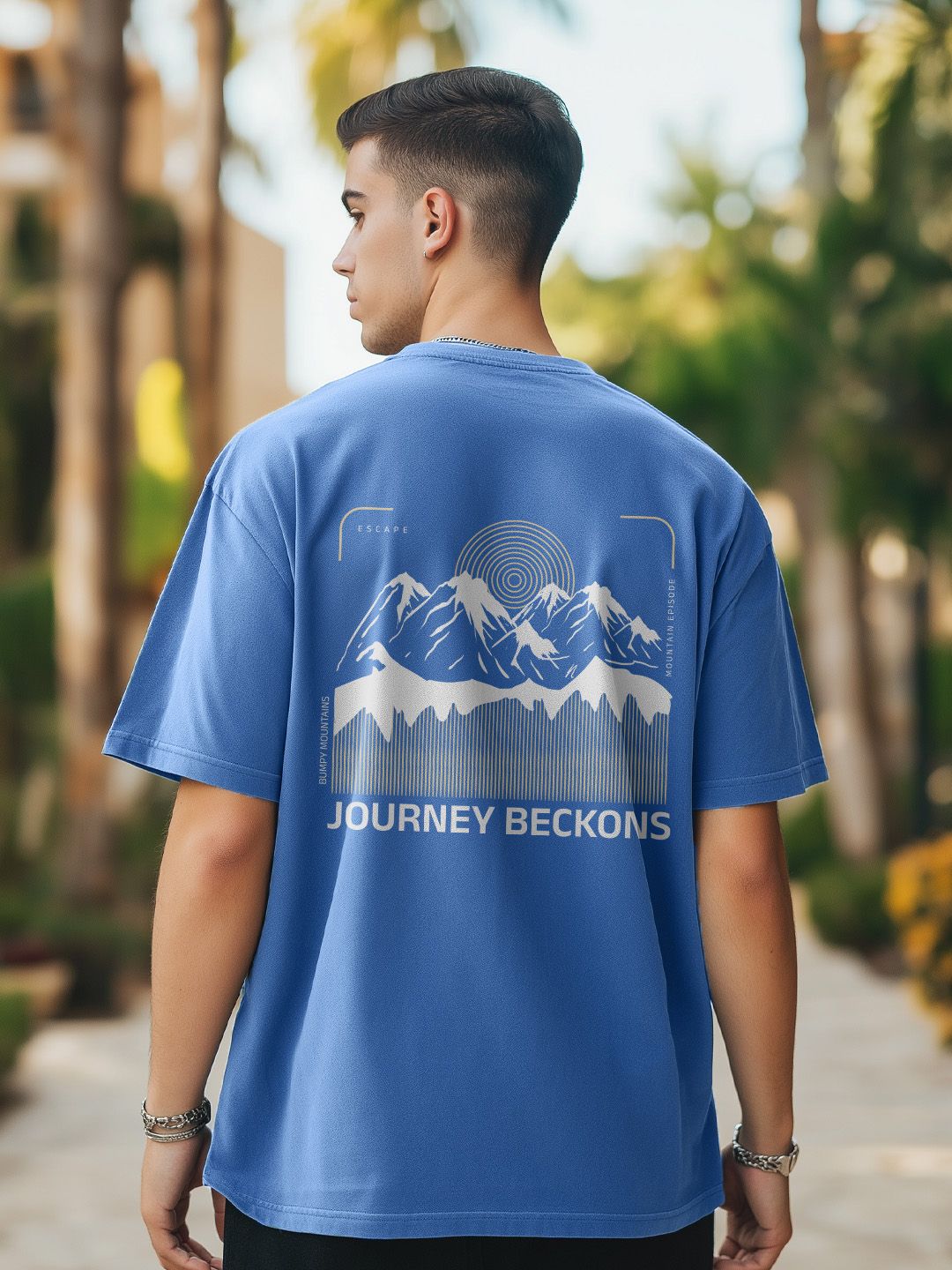 NOBERO Men Oversized Graphic Printed T-shirt