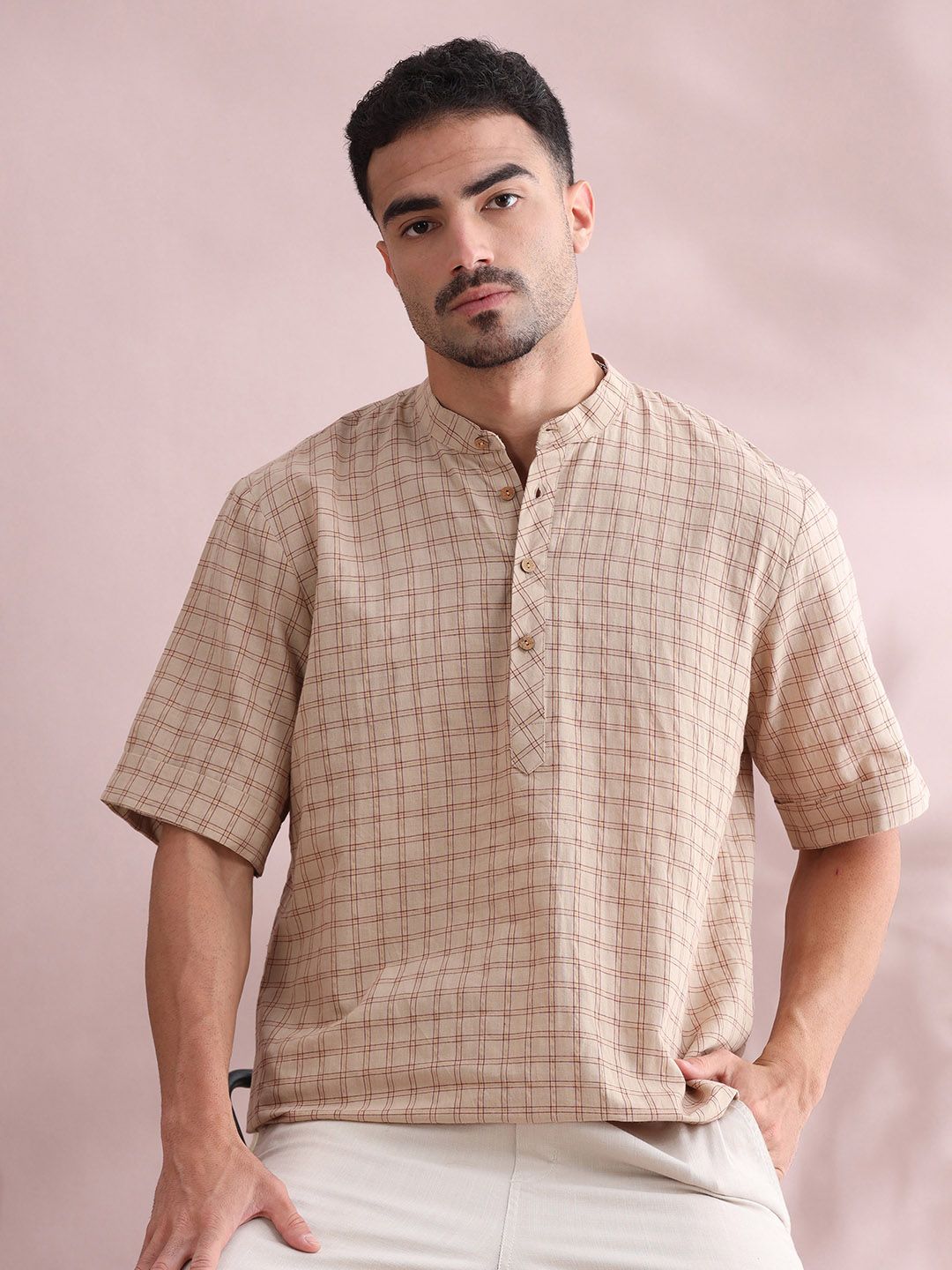 Men Checked Kurta FILORI STUDIO Men Checked Kurta
