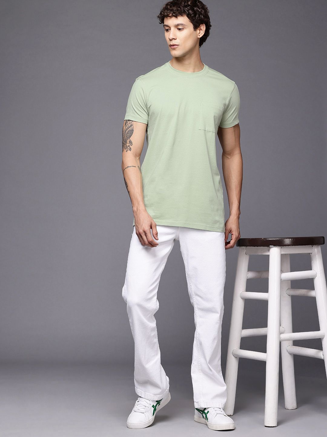 Allen Solly Slim Fit Pure Cotton T-shirt with Pocket Detail