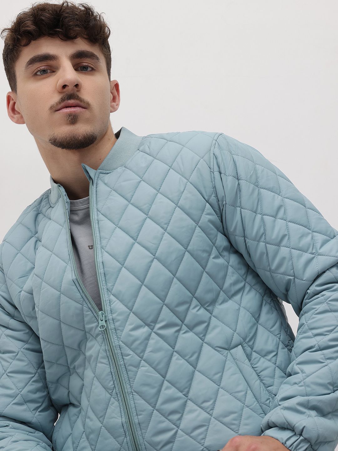 The Roadster Life Co. Men Stand Collar Quilted Jacket