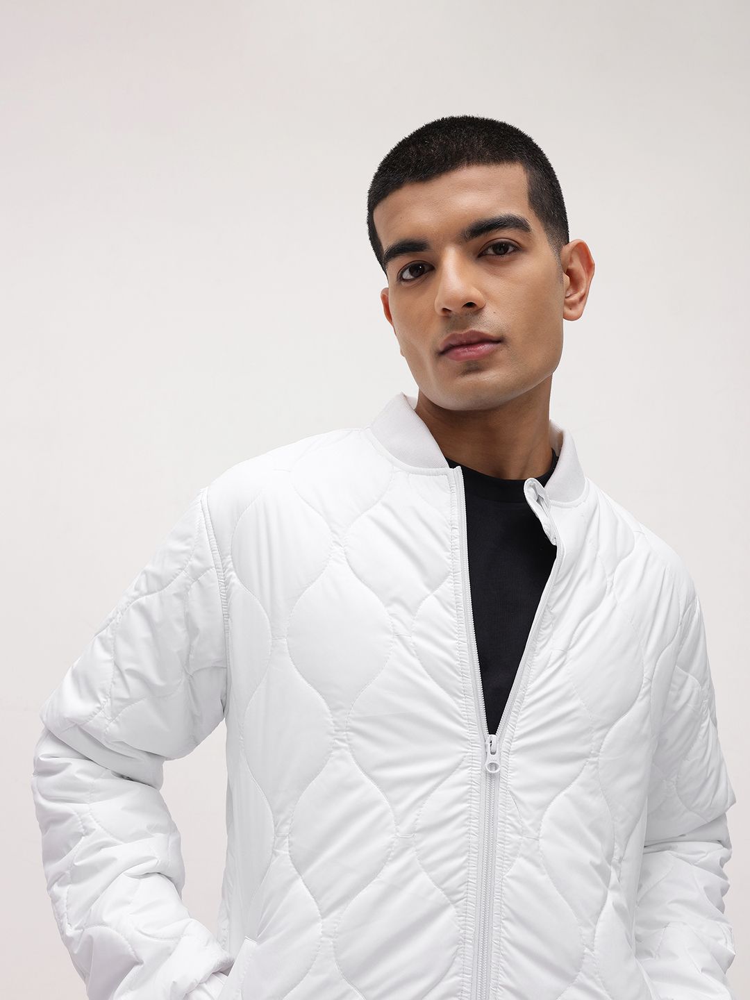 The Roadster Life Co. Stand Collar Regular Fit Quilted Jacket