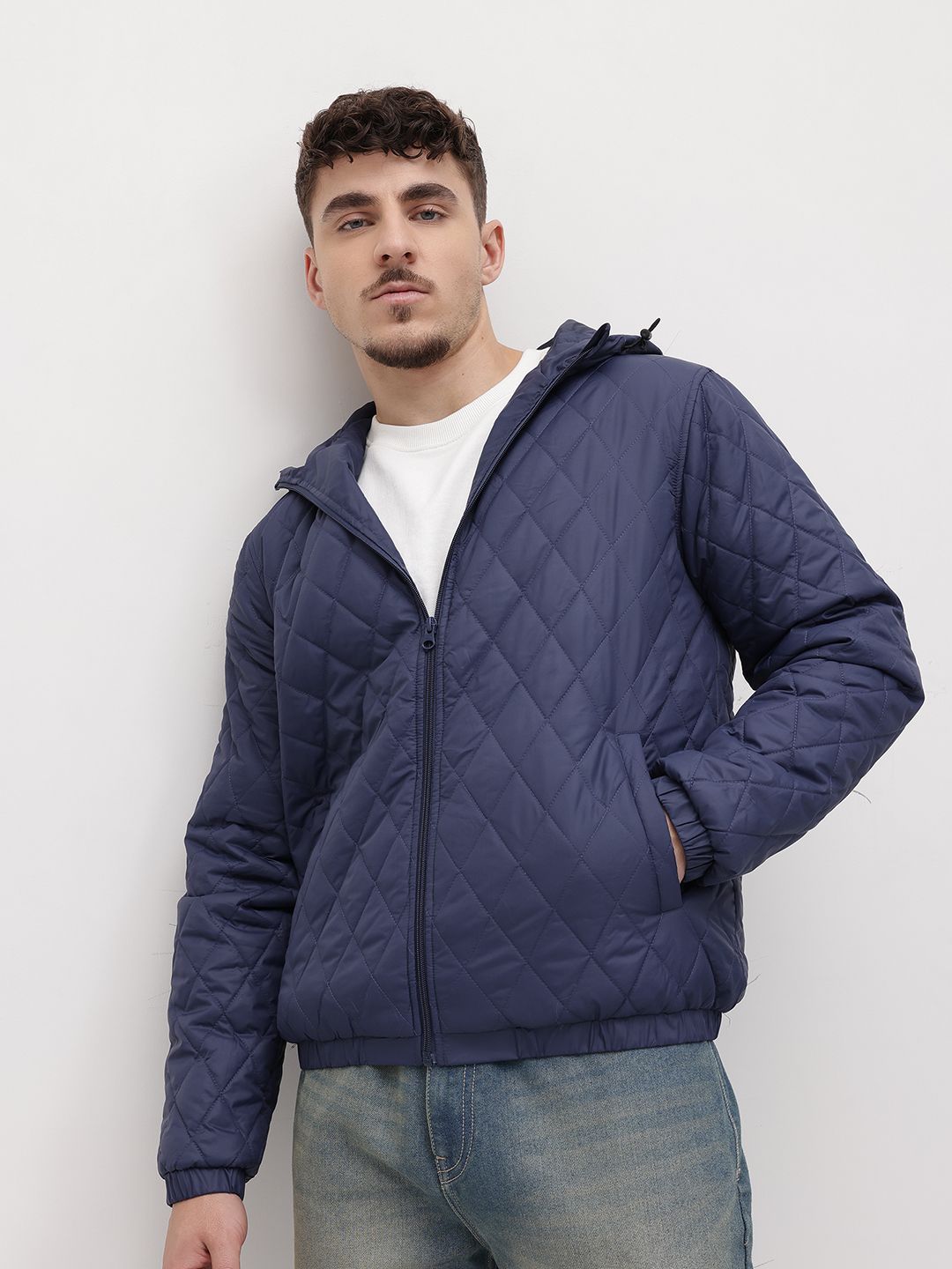 The Roadster Life Co. Solid Quilted Hooded Jacket