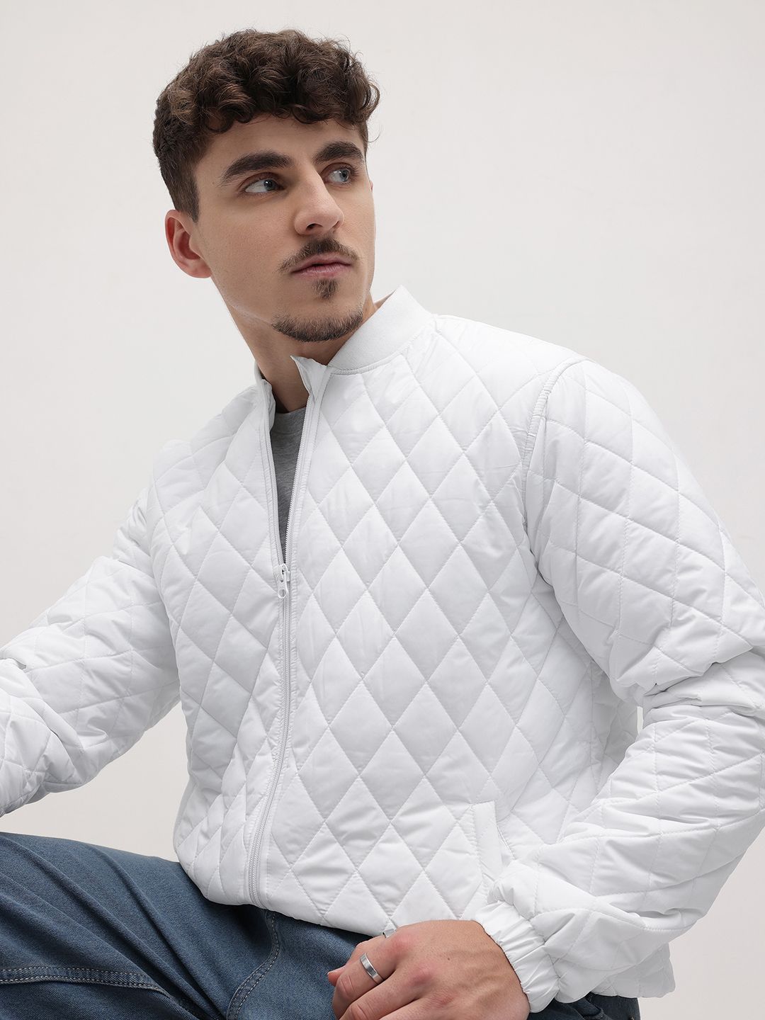 The Roadster Life Co. Men Stand Collar Quilted Jacket