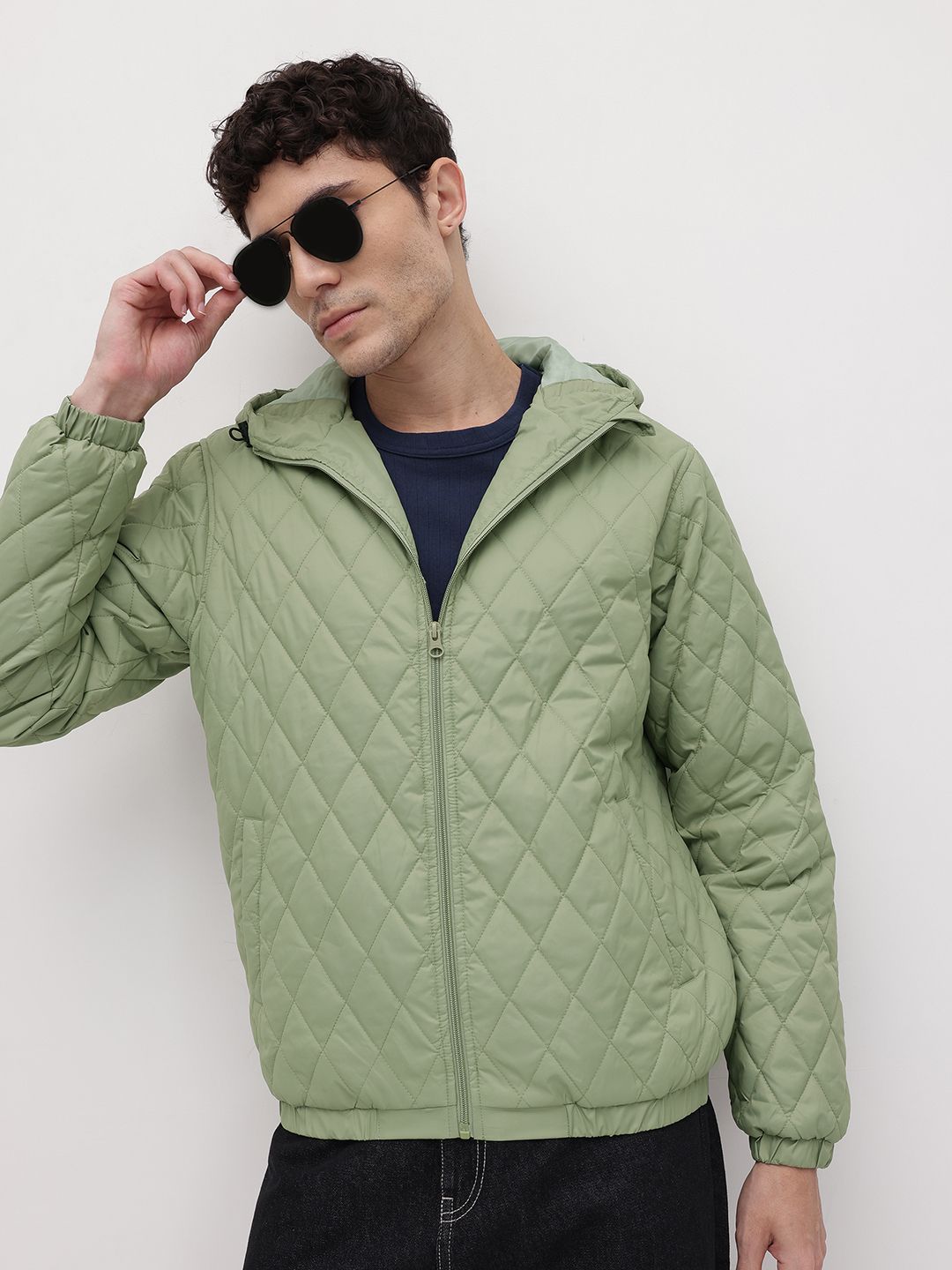 The Roadster Life Co. Solid Quilted Hooded Jacket