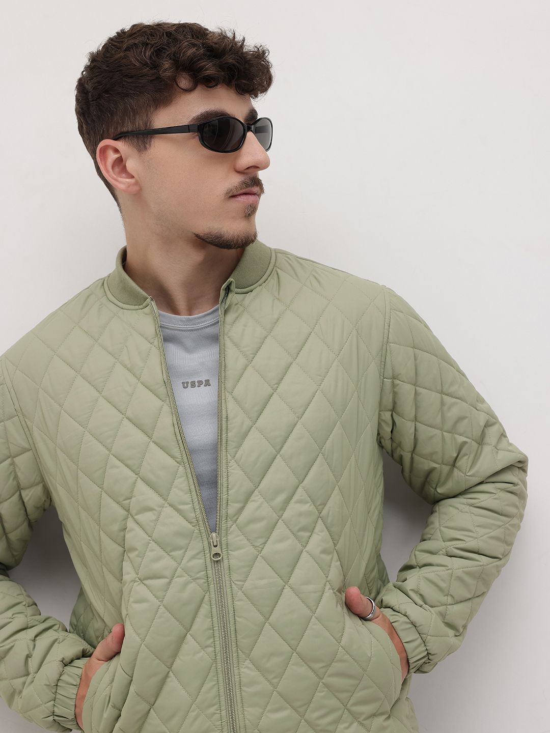 The Roadster Life Co. Men Stand Collar Quilted Jacket
